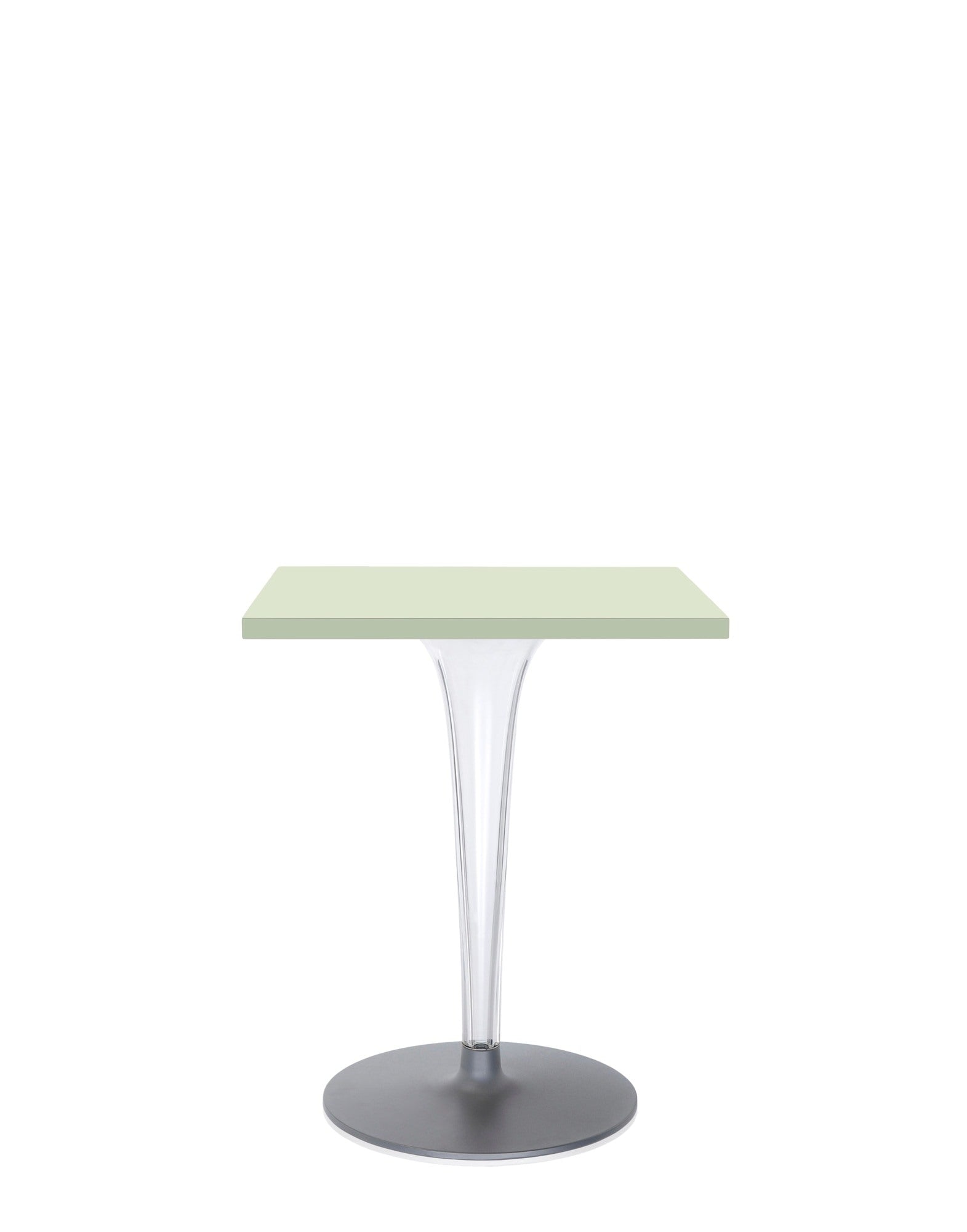 Top Top Square Bar Table by Kartell #GREEN MELAMINE/60 cm/Transparent PMMA