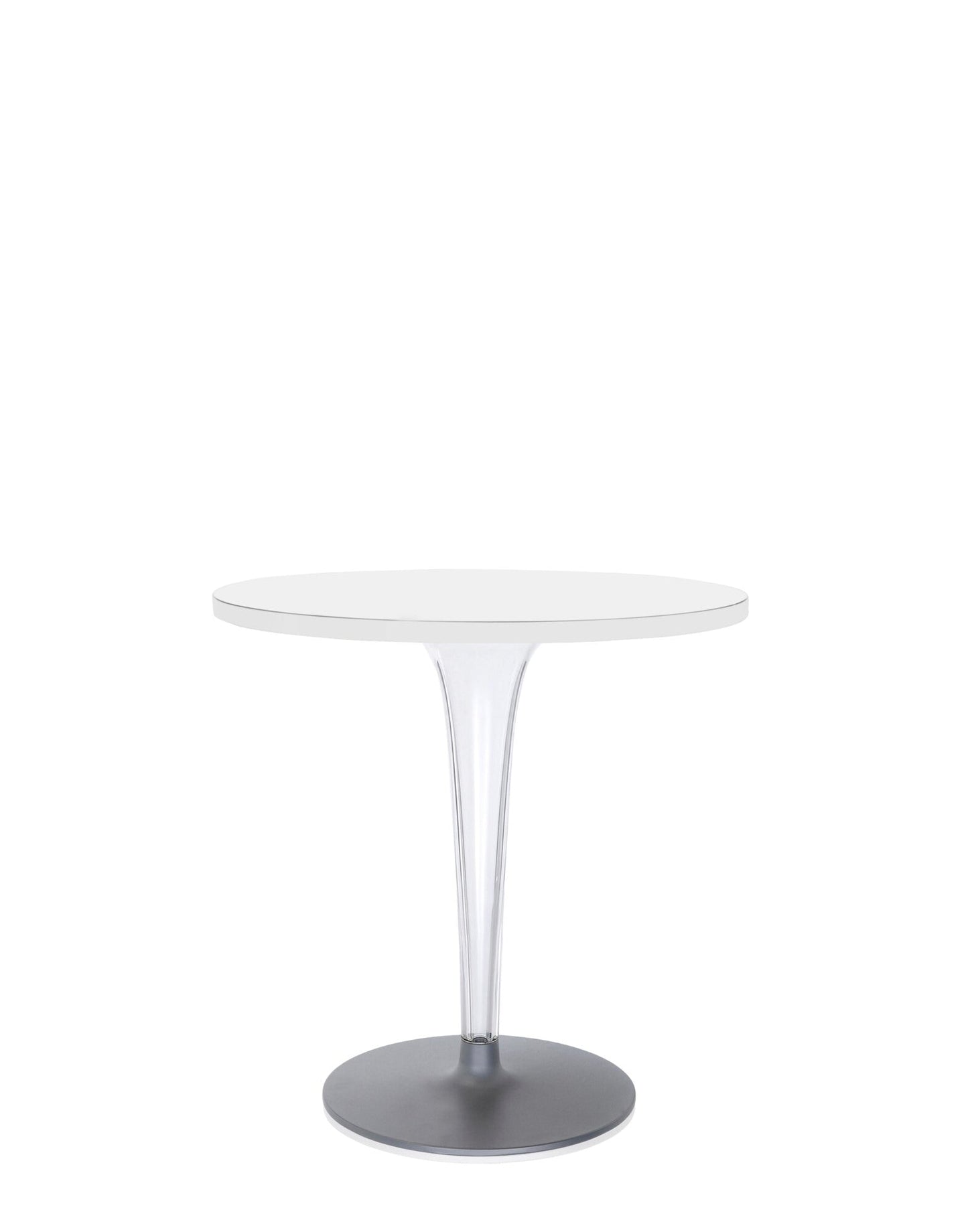 Top Top Round Outdoor Bar Table by Kartell #WHITE MELAMINE/70 cm/Transparent PMMA