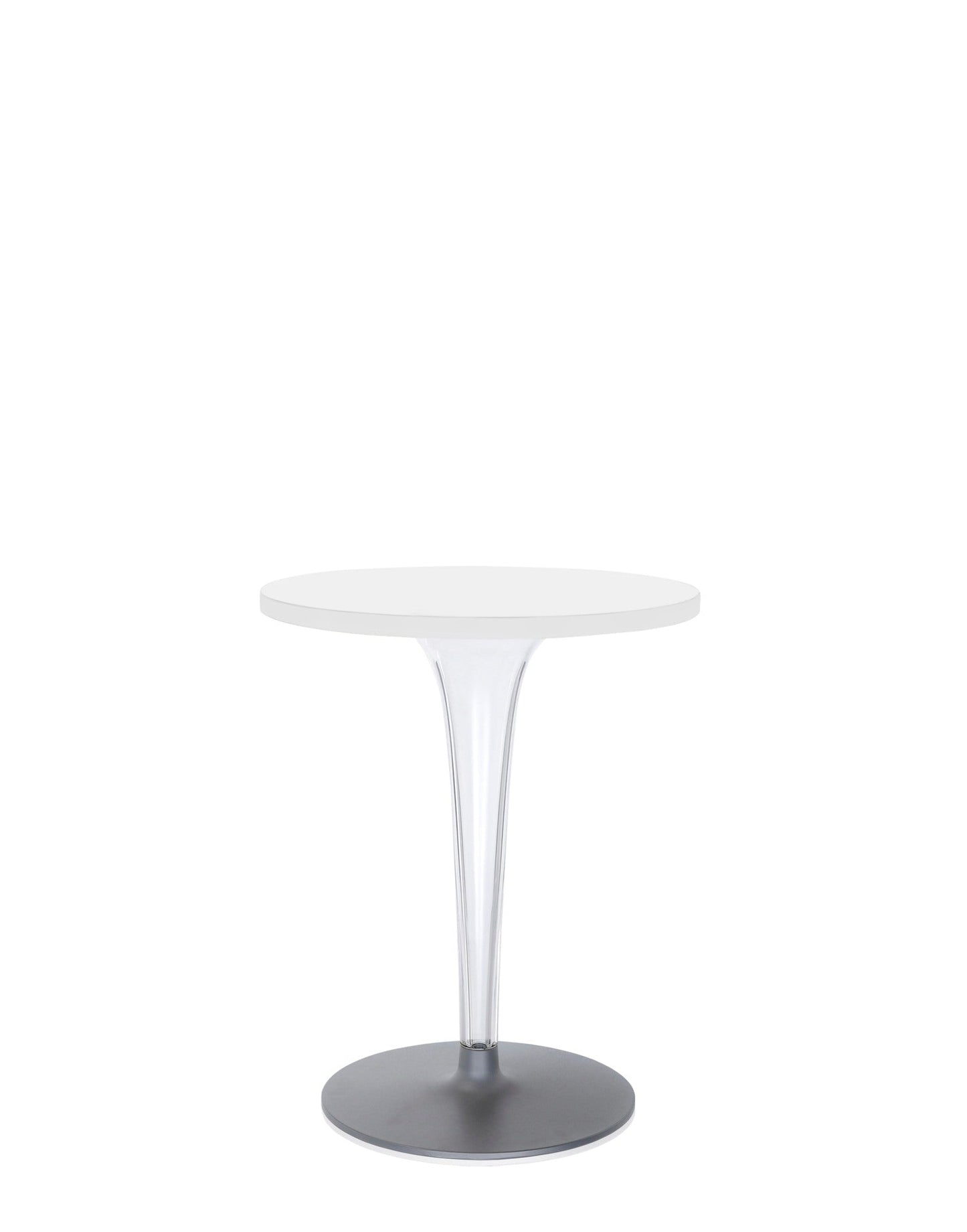 Top Top Round Bar Table by Kartell #WHITE LAMINATE/60 cm/Transparent PMMA