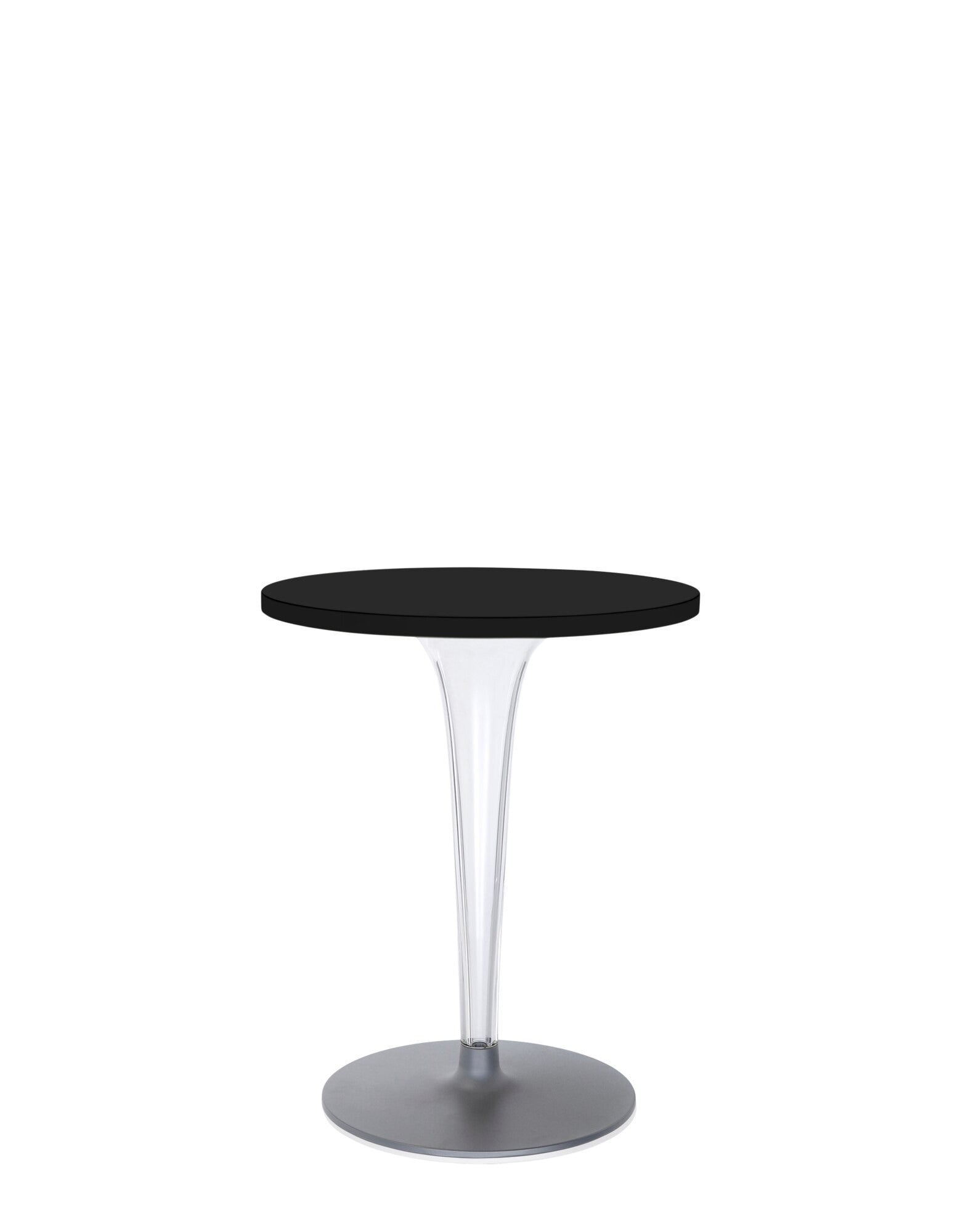 Top Top Round Bar Table by Kartell #BLACK LAMINATE/60 cm/Transparent PMMA