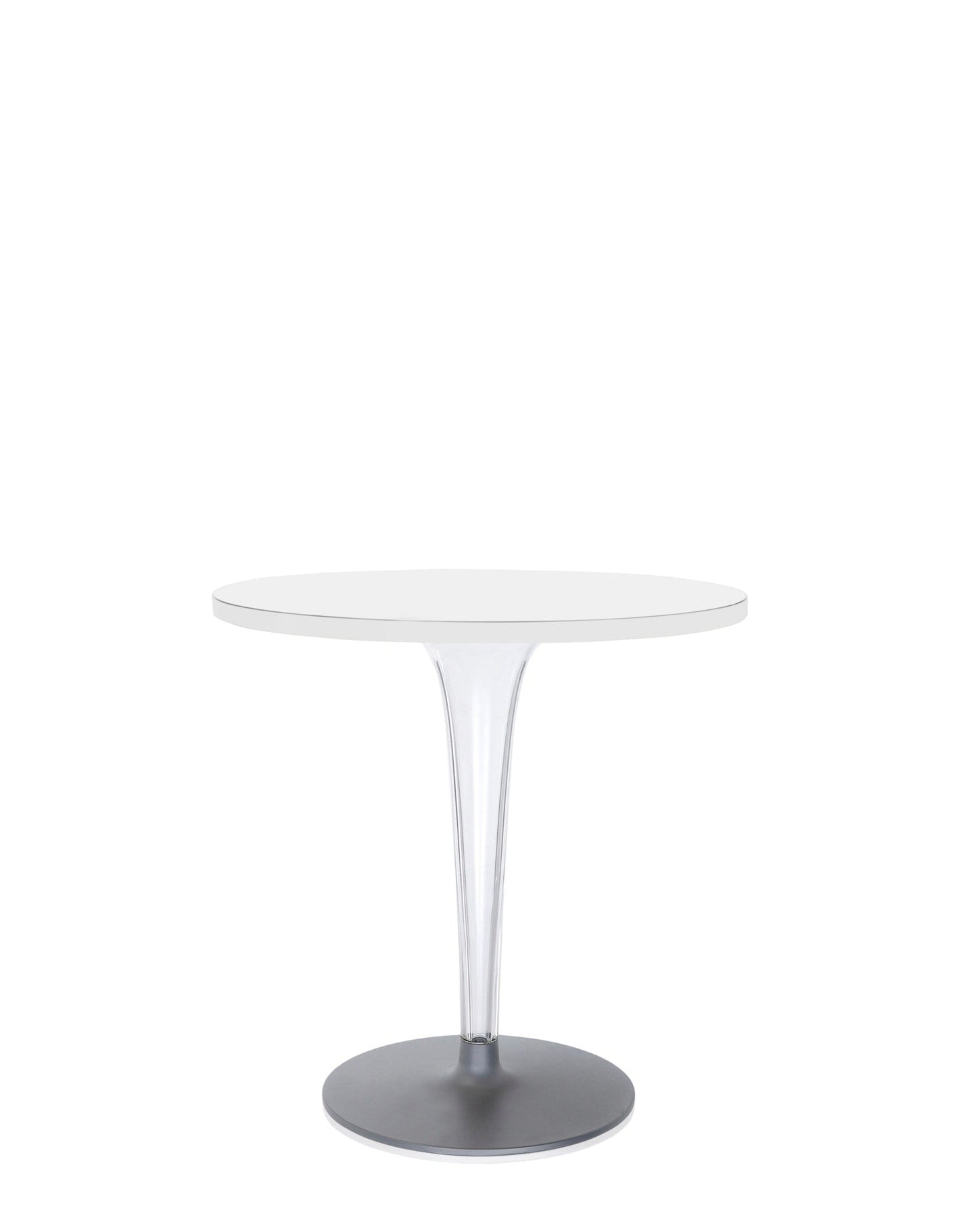 Top Top Round Bar Table by Kartell #WHITE LAMINATE/70 cm/Transparent PMMA