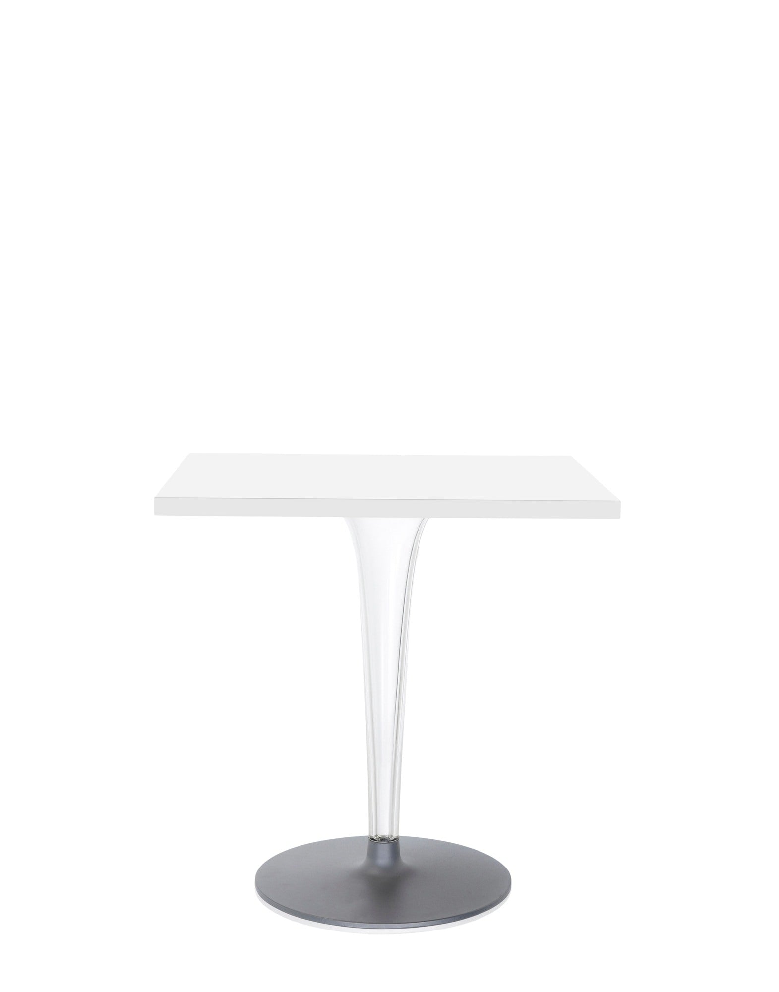 Top Top Square Bar Table by Kartell #WHITE LAMINATE/70 cm/Transparent PMMA