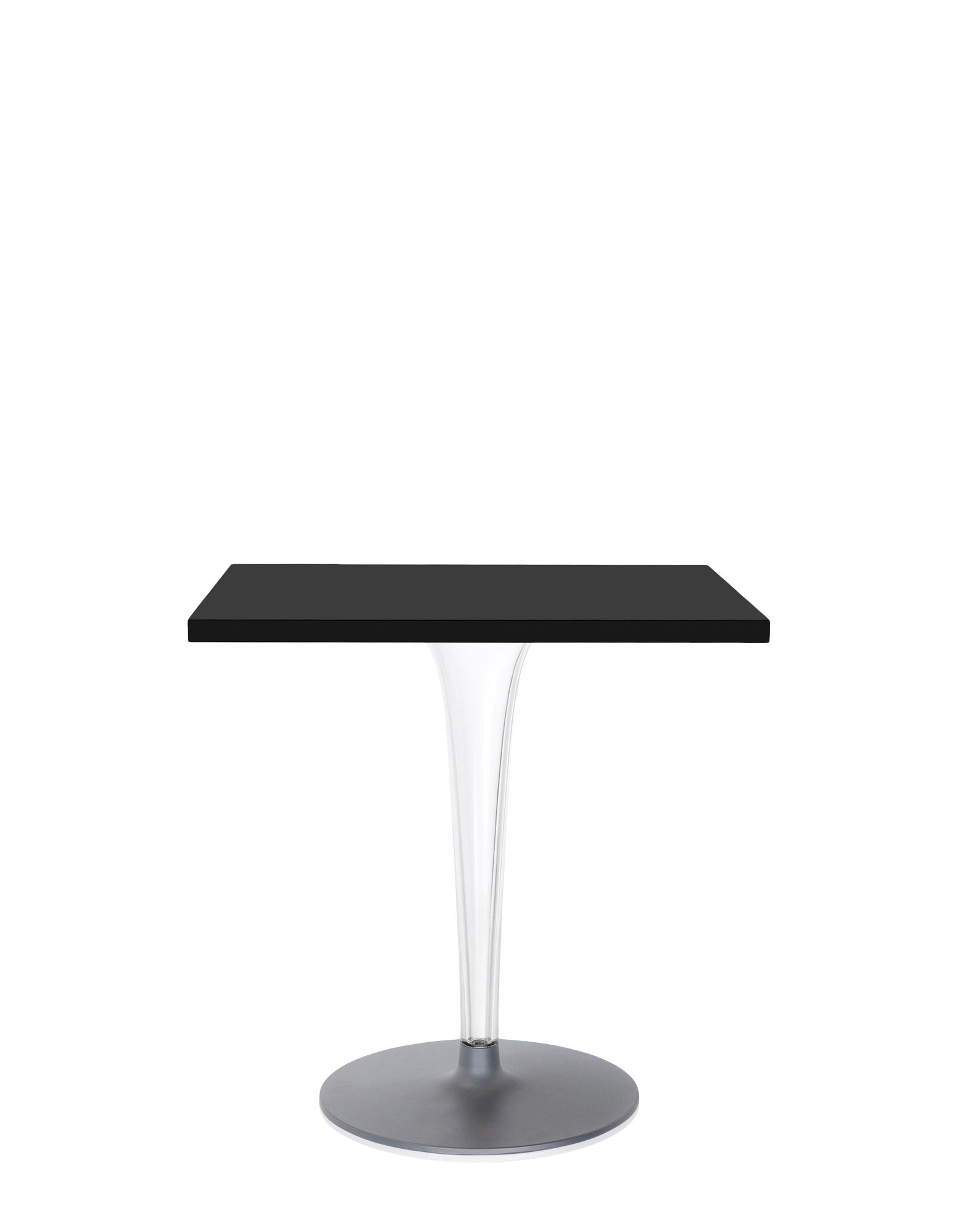 Top Top Square Bar Table by Kartell #BLACK LAMINATE/70 cm/Transparent PMMA