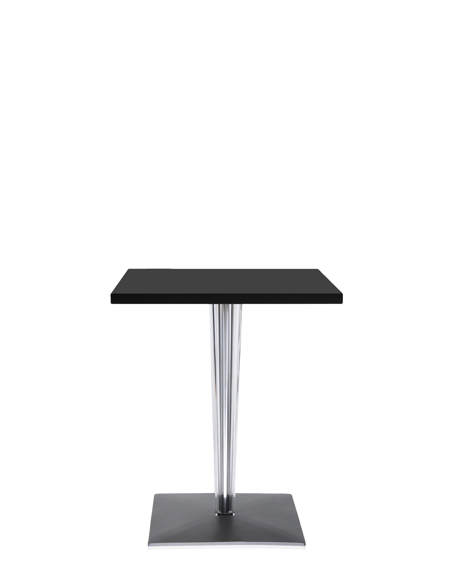 Top Top Square Bar Table by Kartell #BLACK LAMINATE/60 cm/Transparent PMMA with chrome-plated steel internal