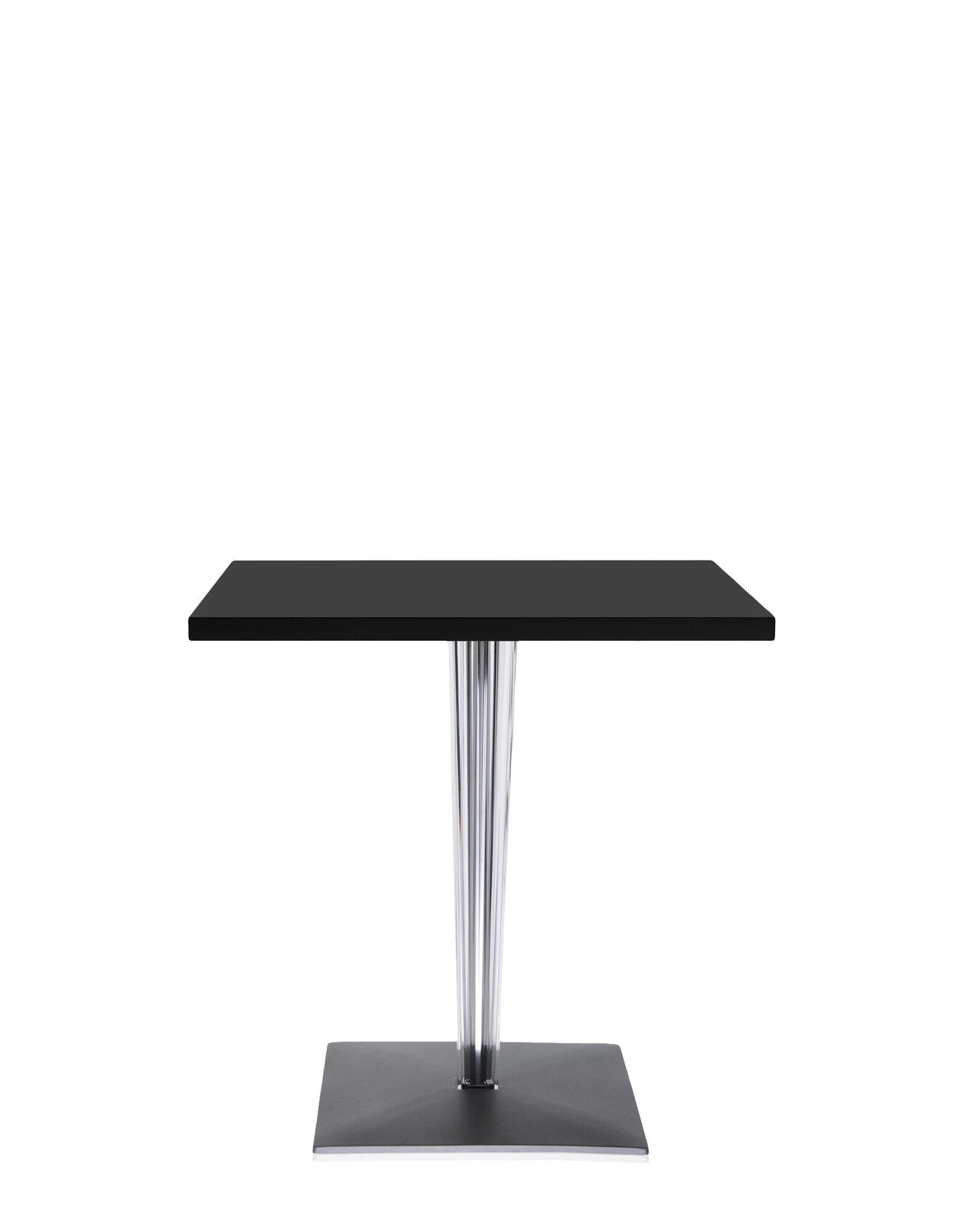 Top Top Square Bar Table by Kartell #BLACK LAMINATE/70 cm/Transparent PMMA with chrome-plated steel internal