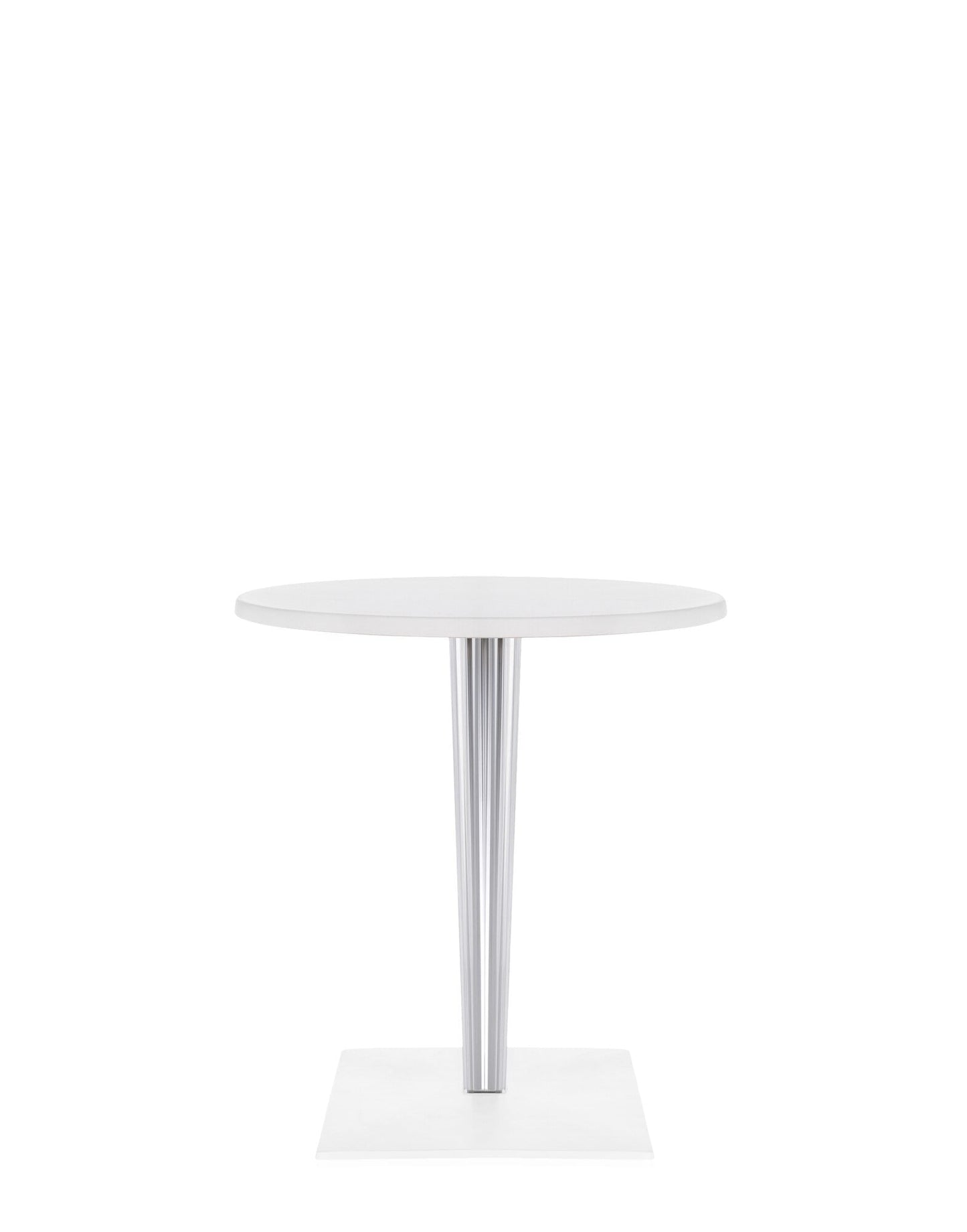 Top Top Per DR. YES Square Bar Table by Kartell #WHITE/60 cm/Transparent PMMA with chrome-plated steel internal