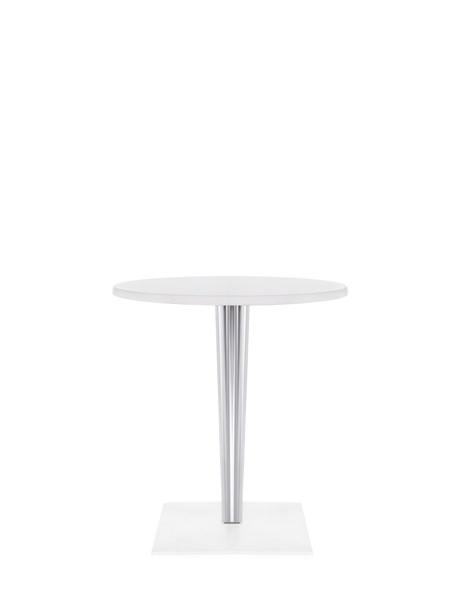 Top Top Per DR. YES Square Bar Table by Kartell #WHITE/60 cm/Transparent PMMA with chrome-plated steel internal