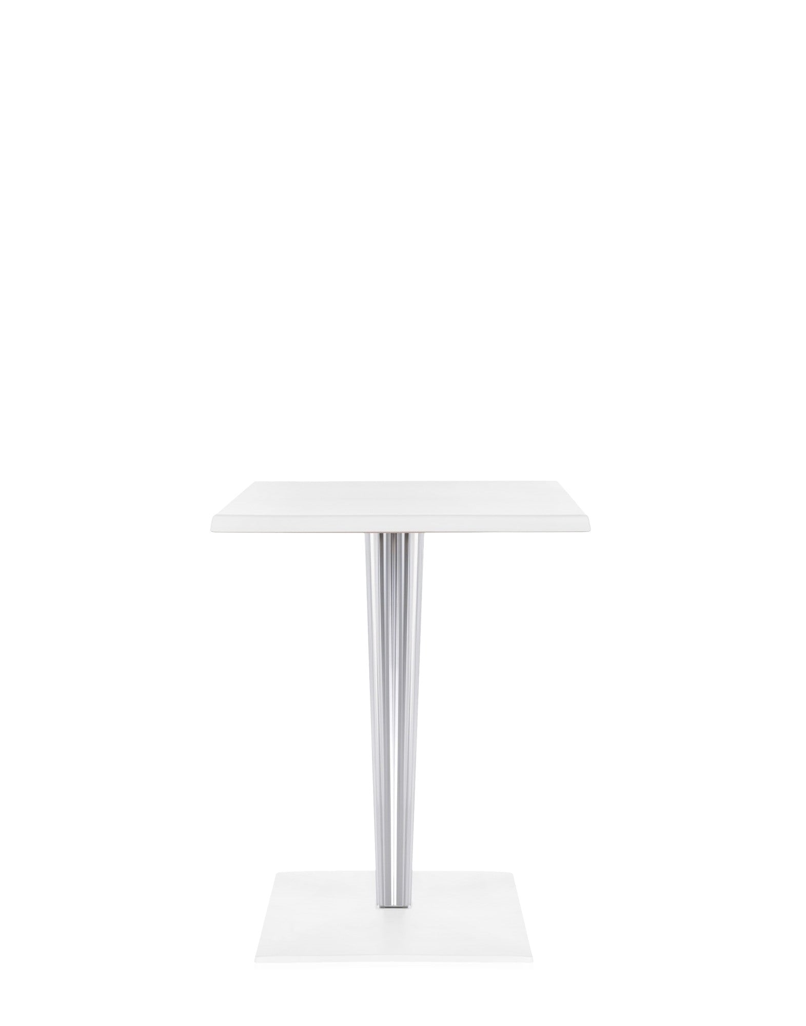 Top Top Per DR. YES Square Bar Table by Kartell #WHITE/70 cm/Transparent PMMA with chrome-plated steel internal