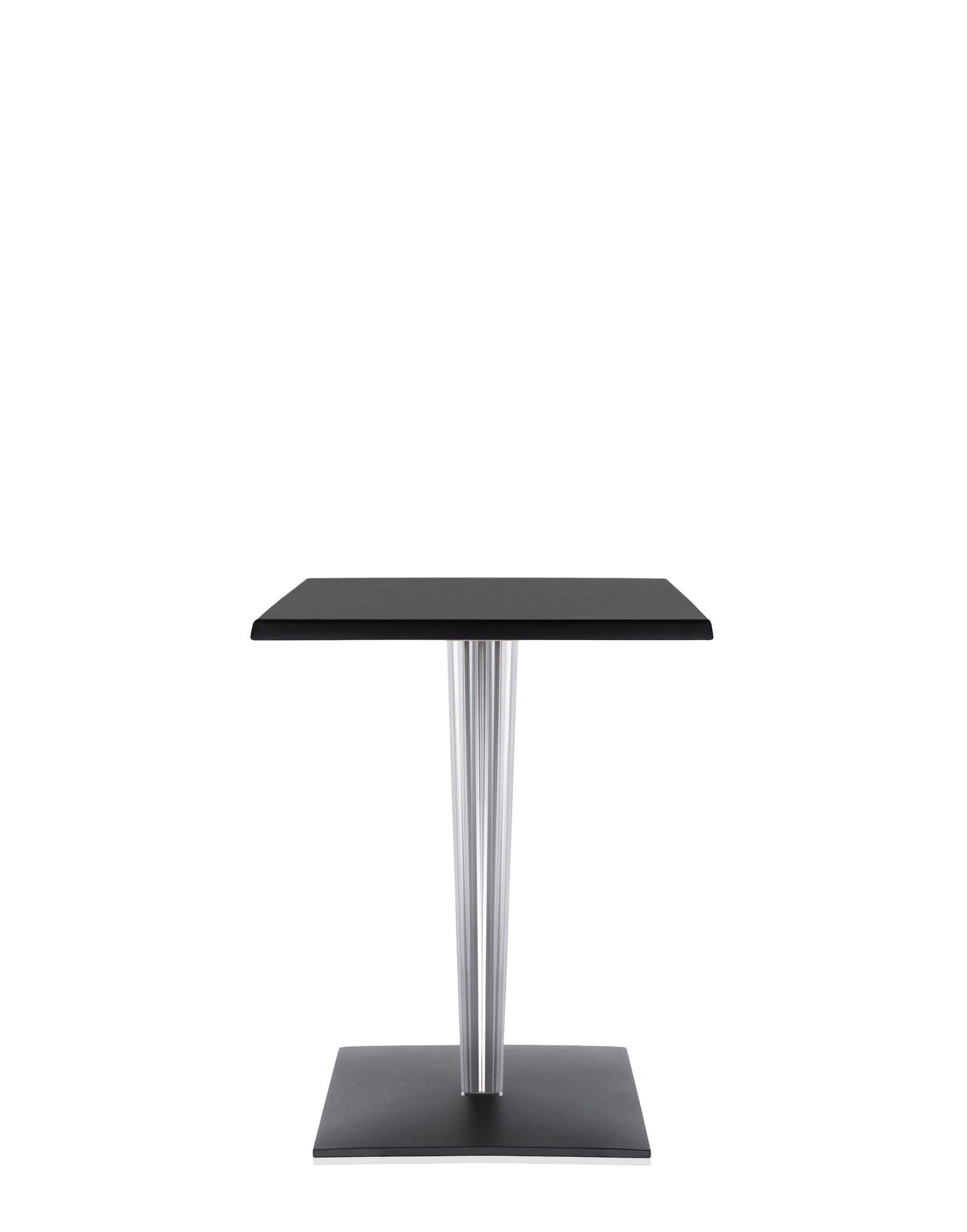 Top Top Per DR. YES Square Bar Table by Kartell #BLACK/70 cm/Transparent PMMA with chrome-plated steel internal