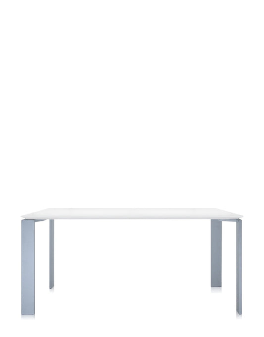 Four Soft Touch Desk by Kartell #ALLUMINIUM/WHITE/158x79 cm/