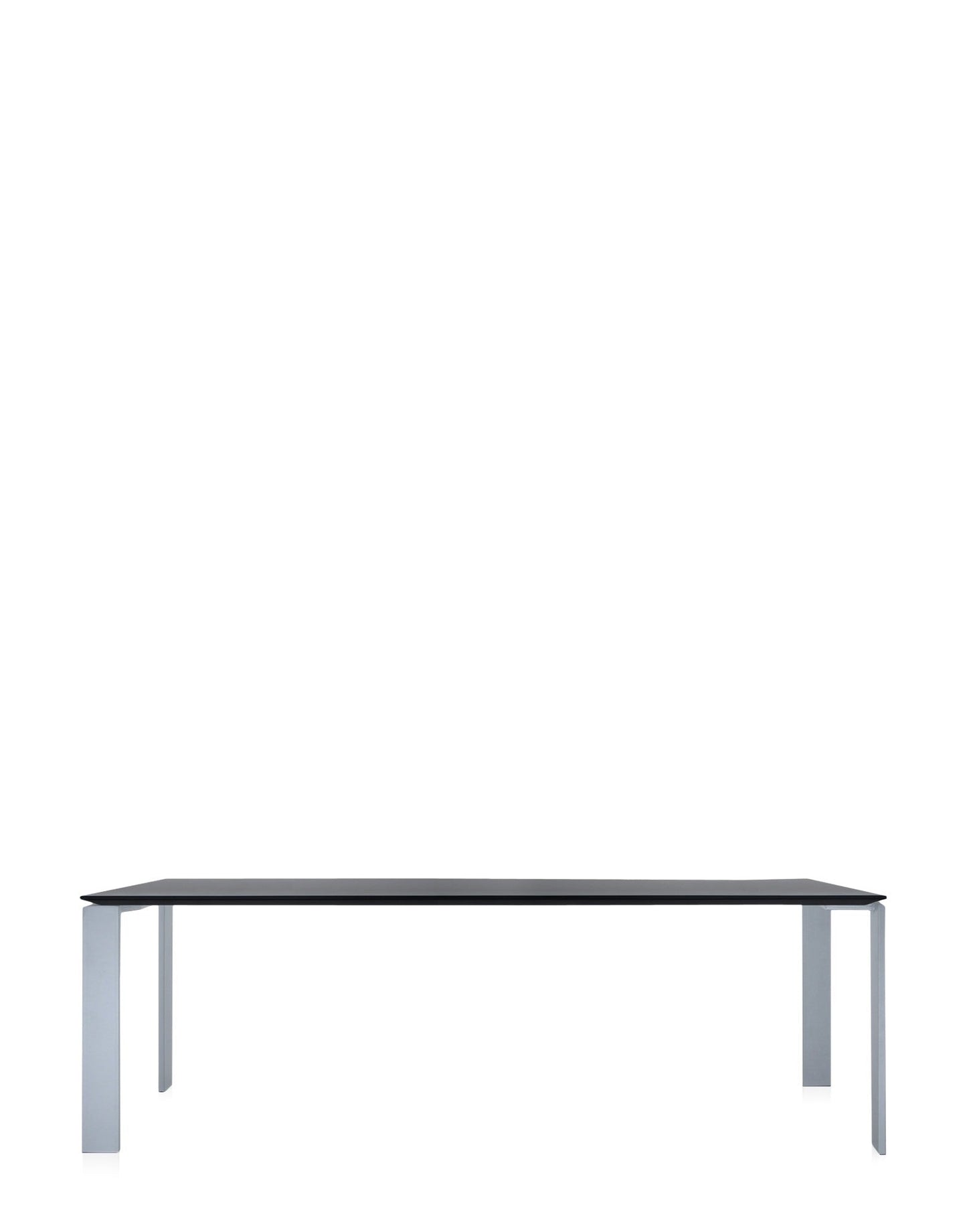 Four Soft Touch Desk by Kartell #ALLUMINIUM/BLACK/223x79 cm/