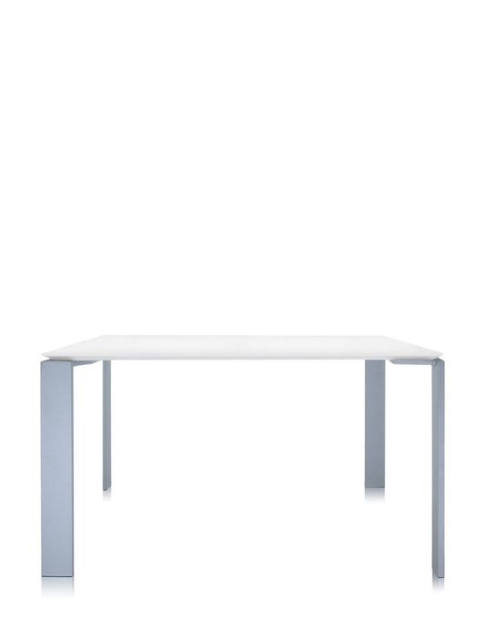 Four Soft Touch Square Desk by Kartell #WHITE/ALLUMINIUM/