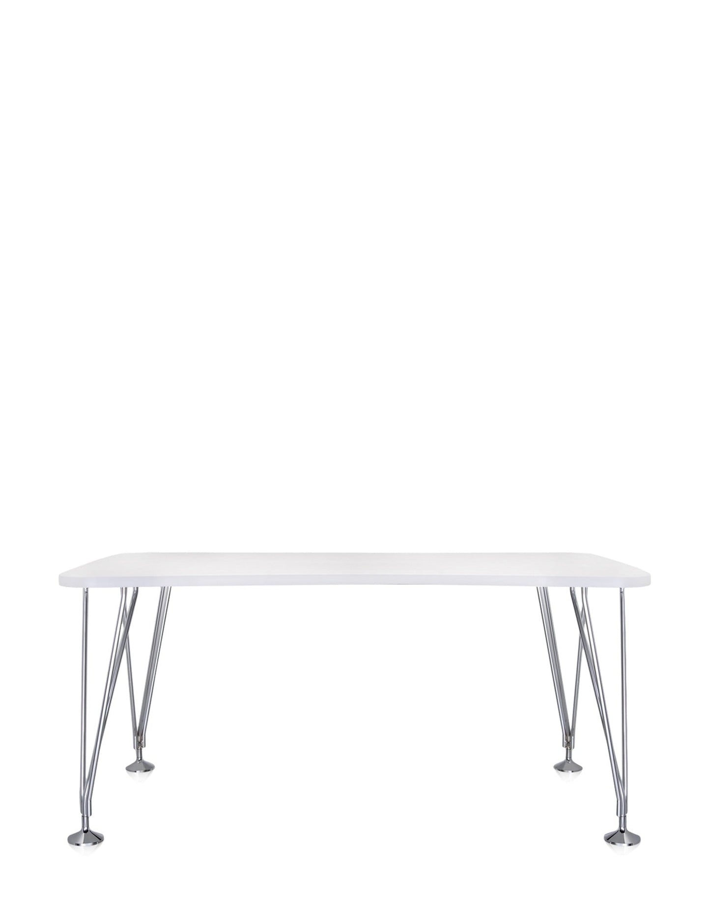 Max Desk by Kartell #WHITE ZINC/CHROMIUM/160x80 cm/