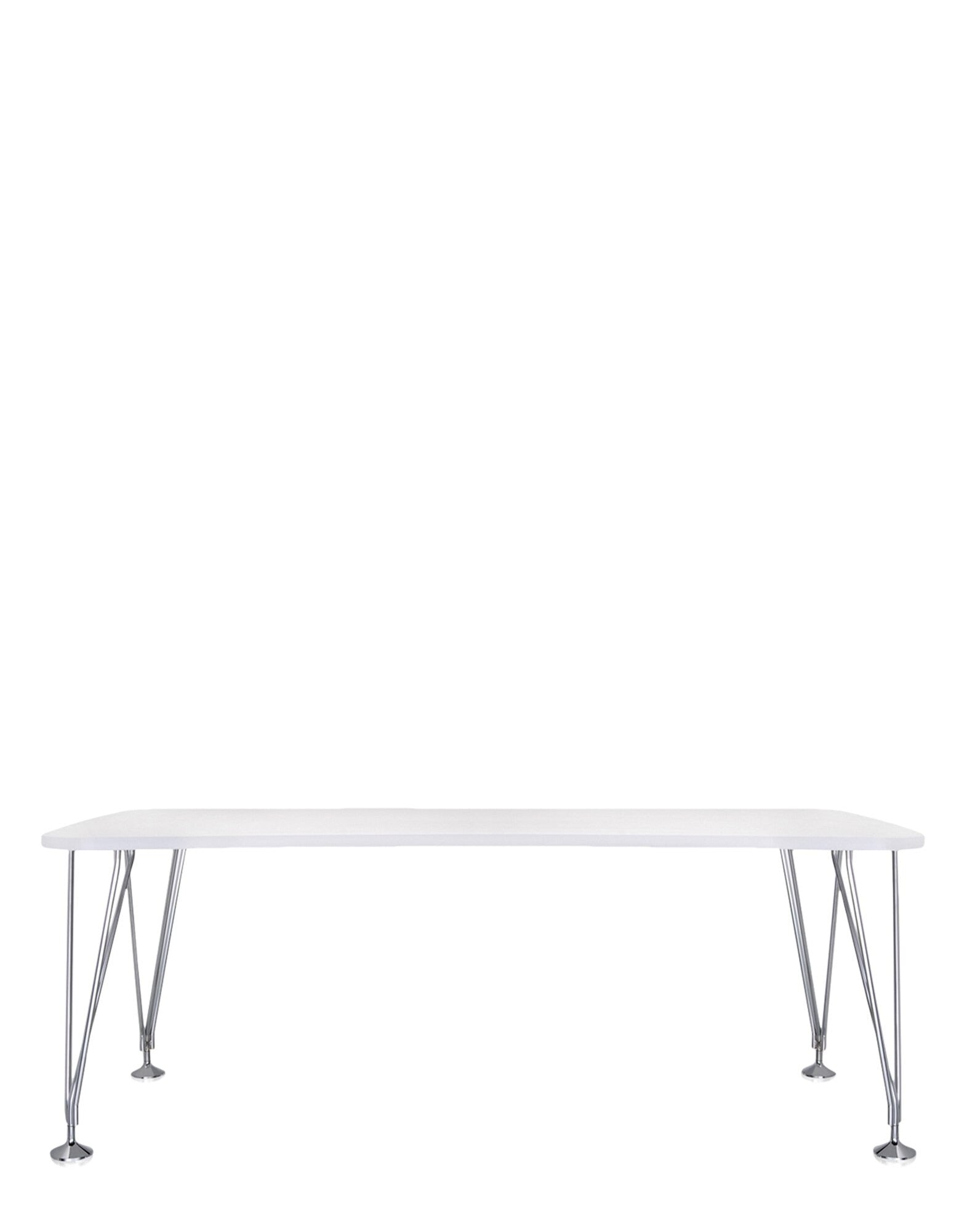 Max Desk by Kartell #WHITE ZINC/CHROMIUM/190X90 cm/