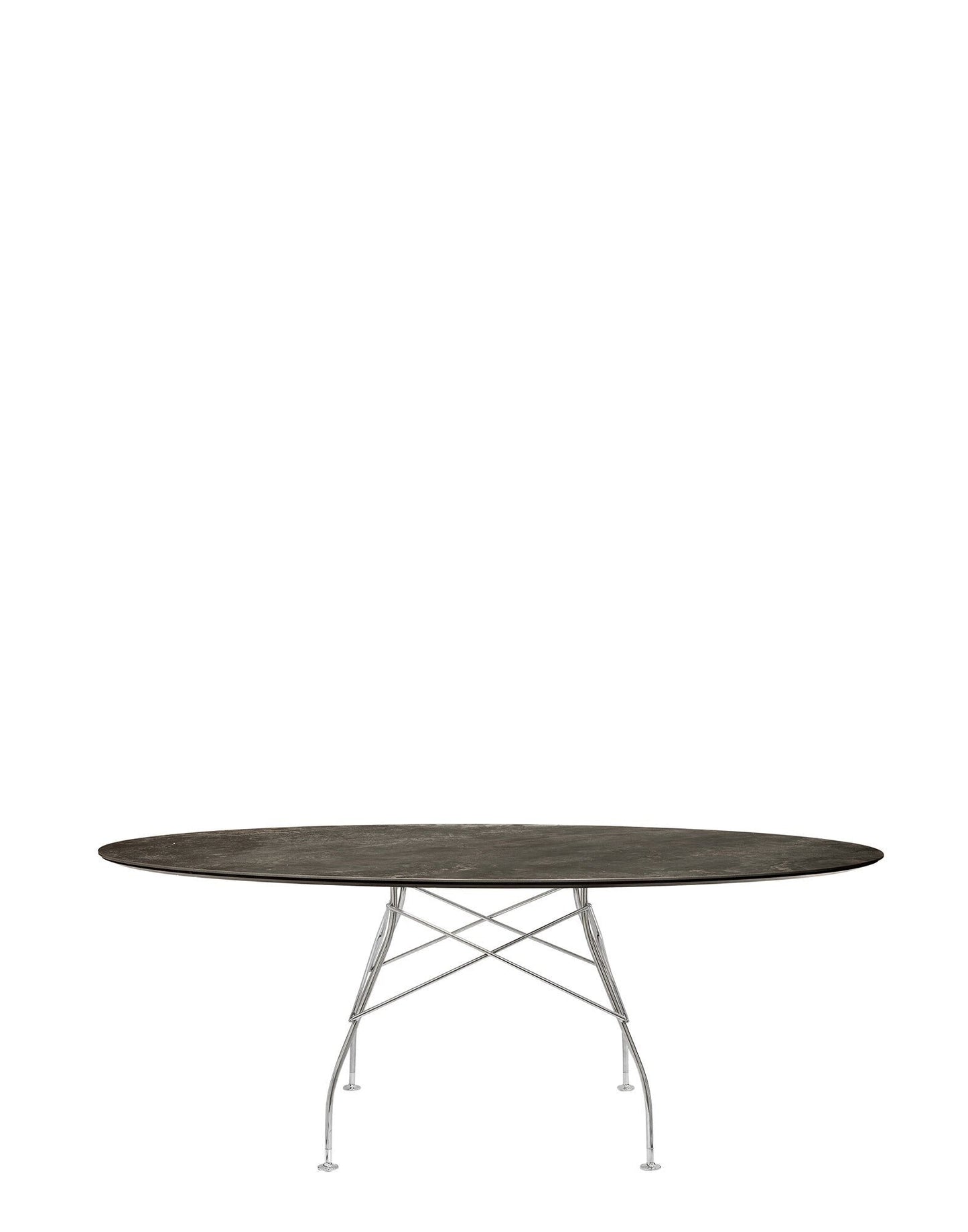 Glossy Marble Oval Table by Kartell