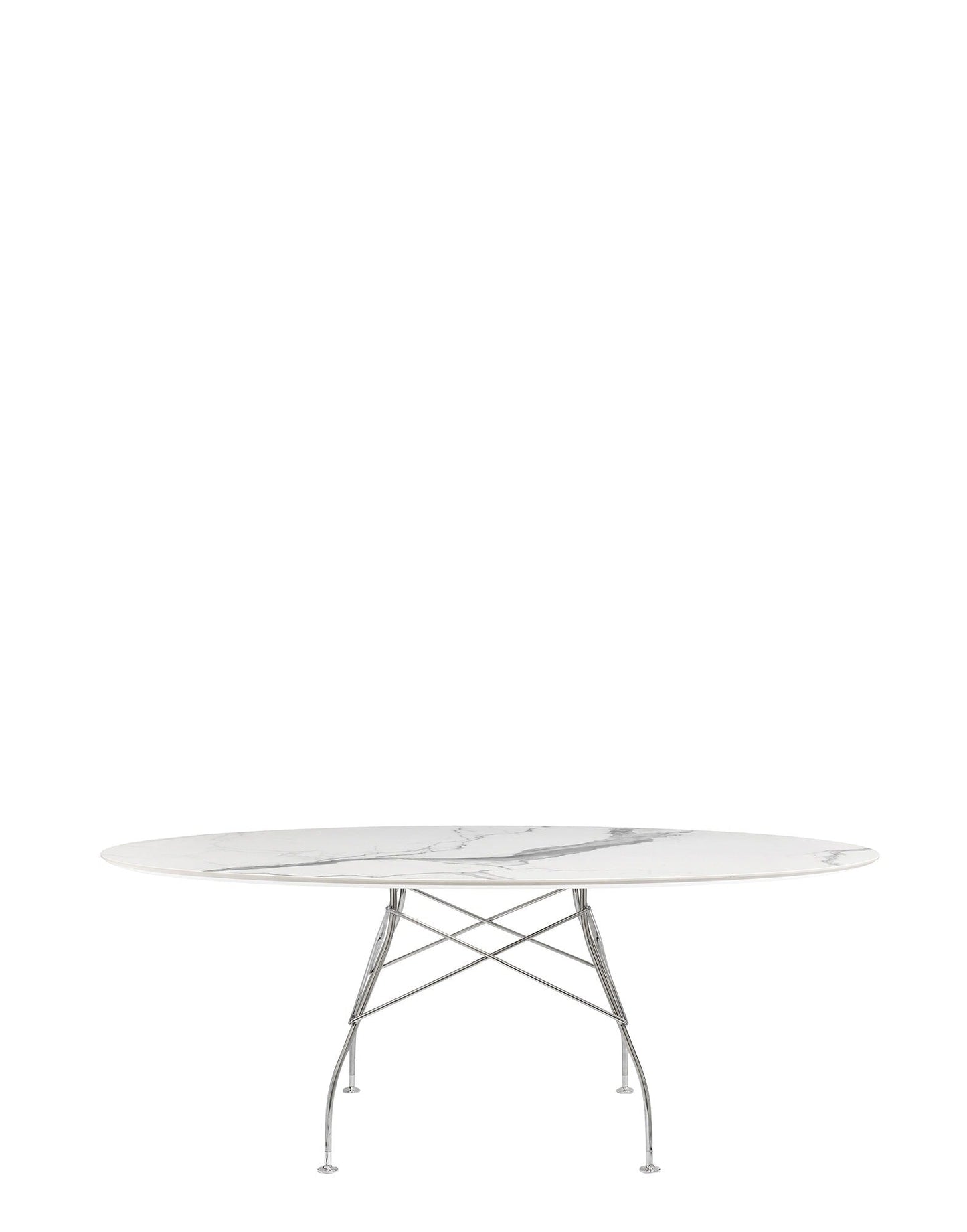 Glossy Marble Oval Table by Kartell