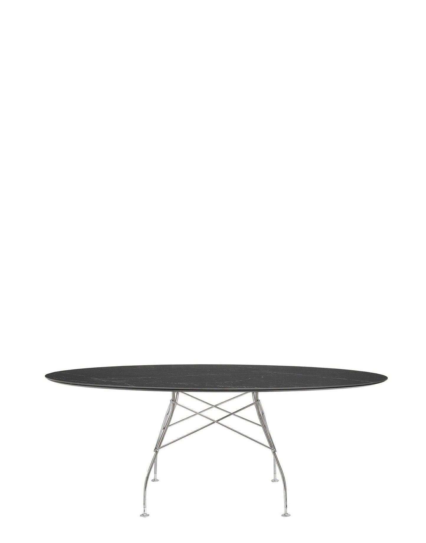 Glossy Marble Oval Table by Kartell