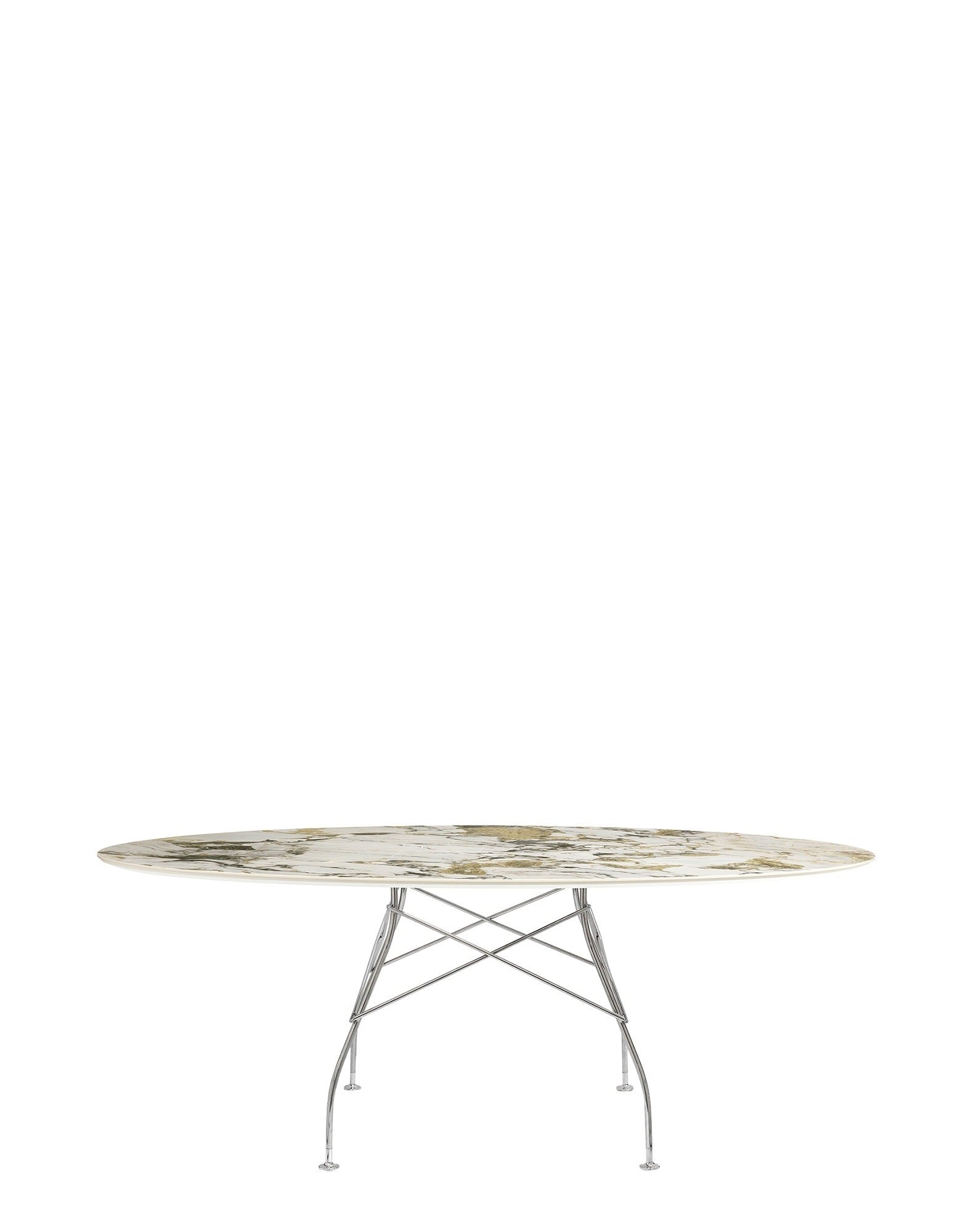 Glossy Marble Oval Table by Kartell