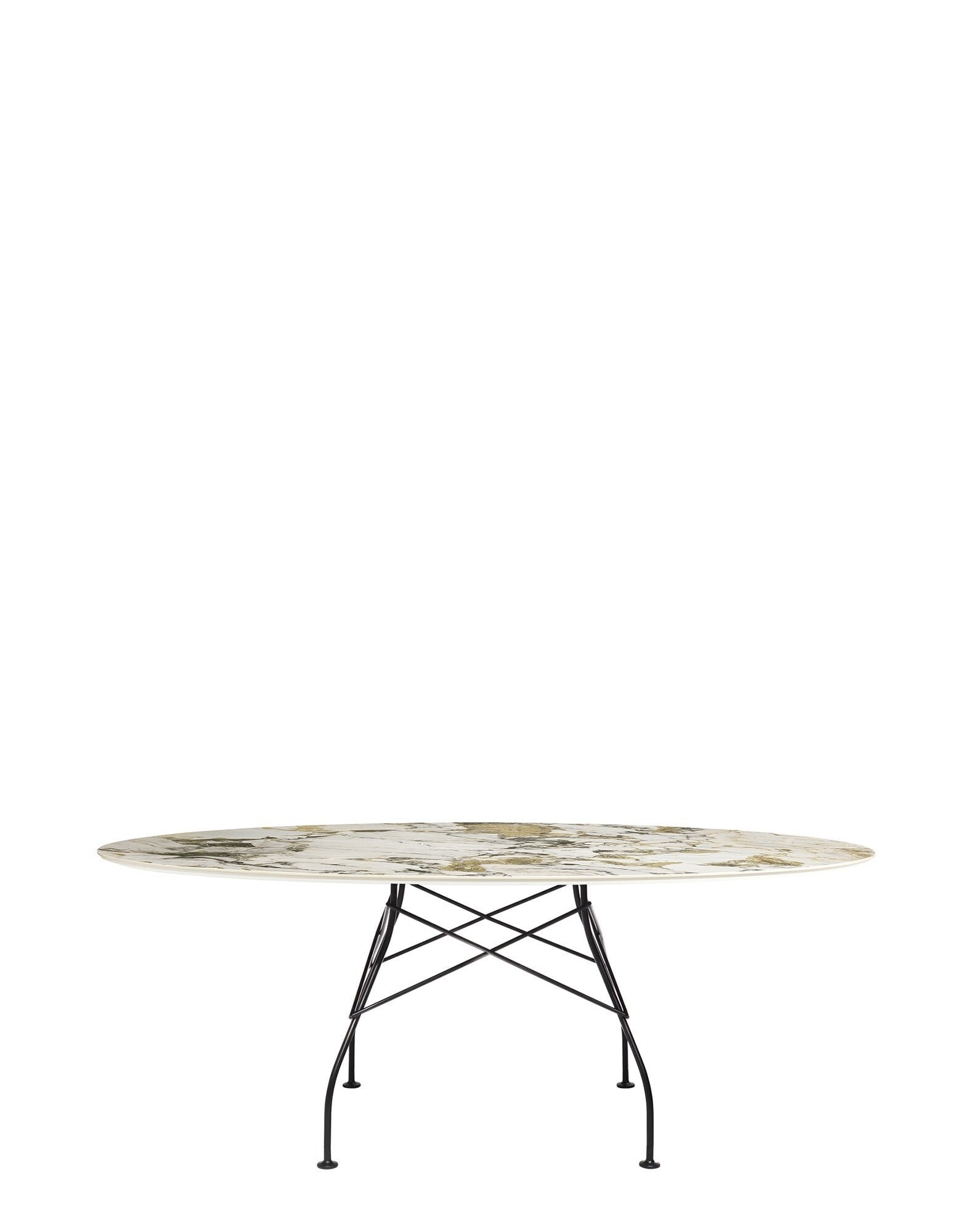 Glossy Marble Oval Table by Kartell