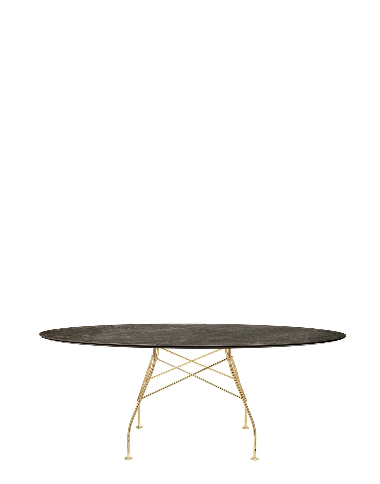 Glossy Marble Oval Table by Kartell