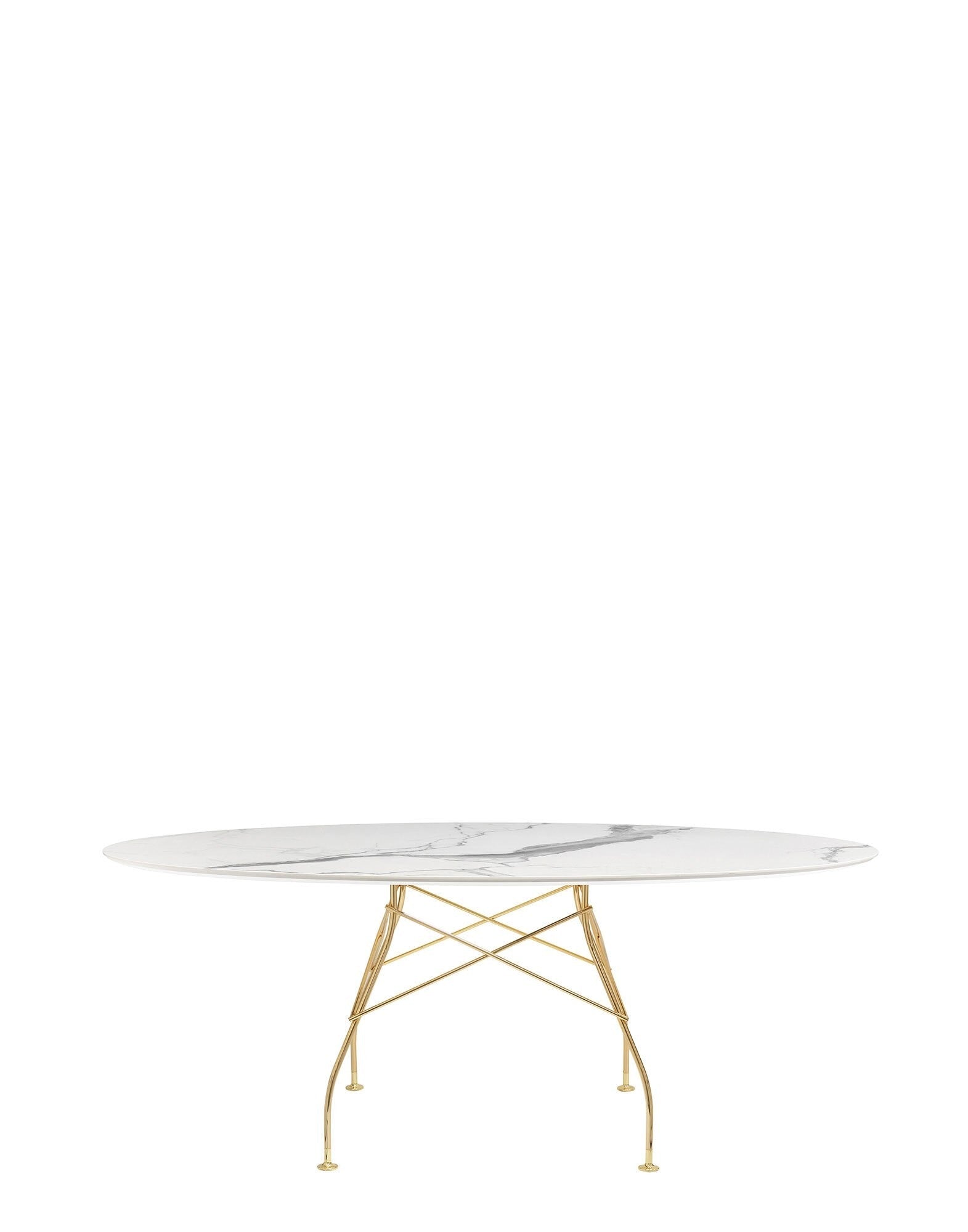 Glossy Marble Oval Table by Kartell