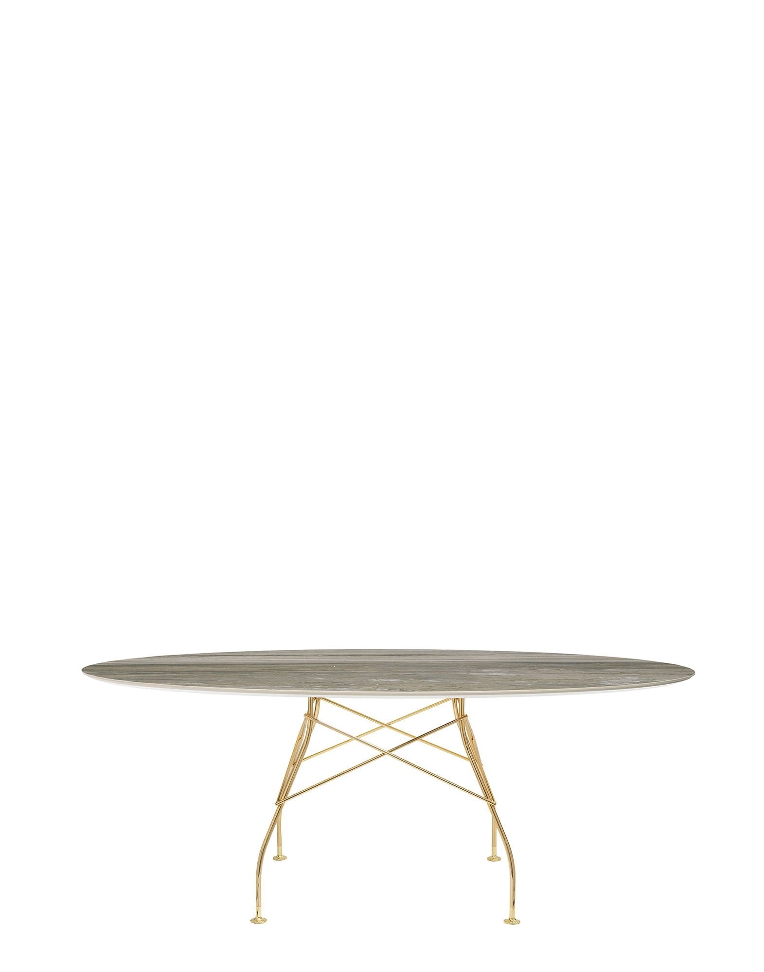 Glossy Marble Oval Table by Kartell