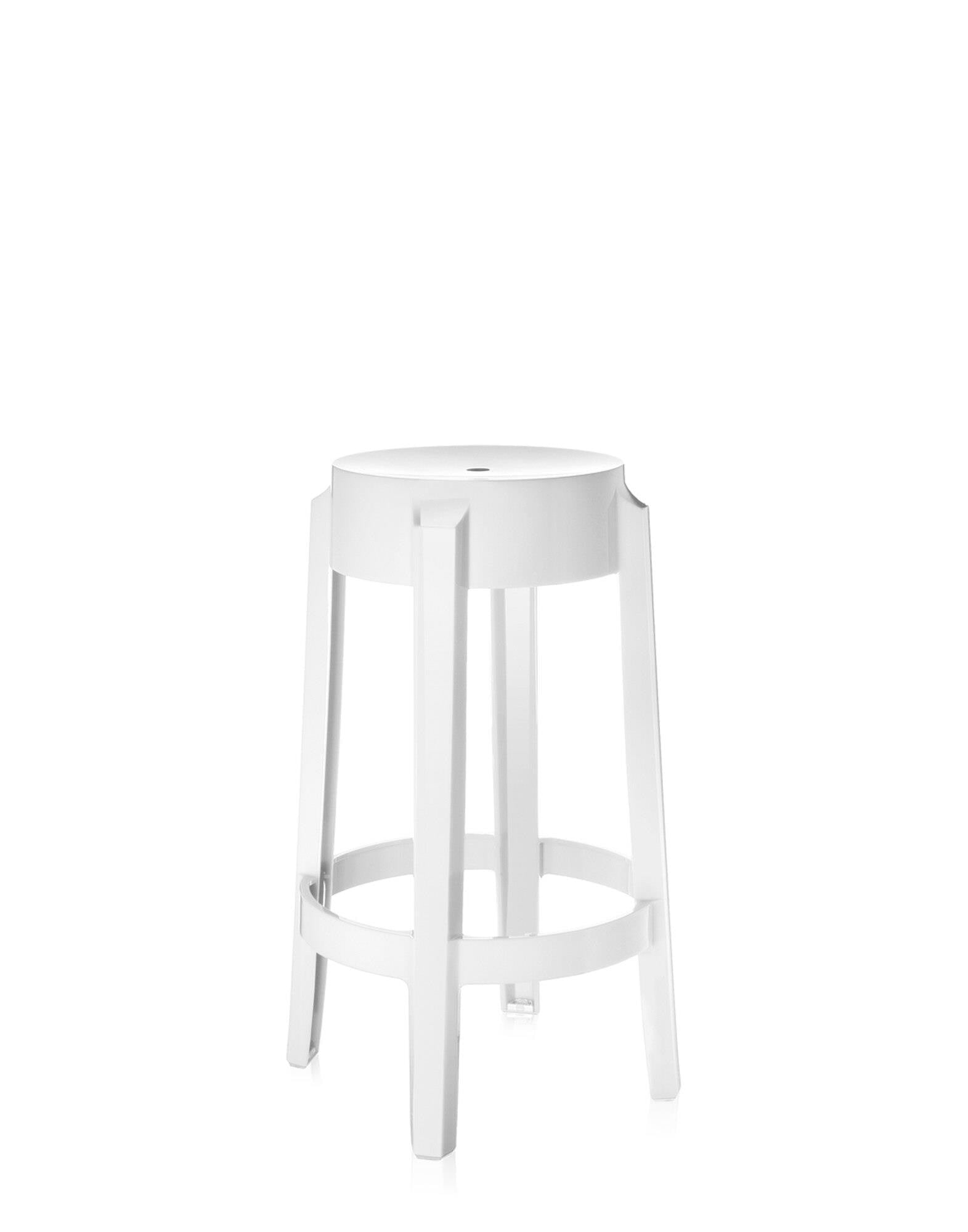 Charles Ghost Bar Stool by Kartell #GLOSSY WHITE/65 CM/