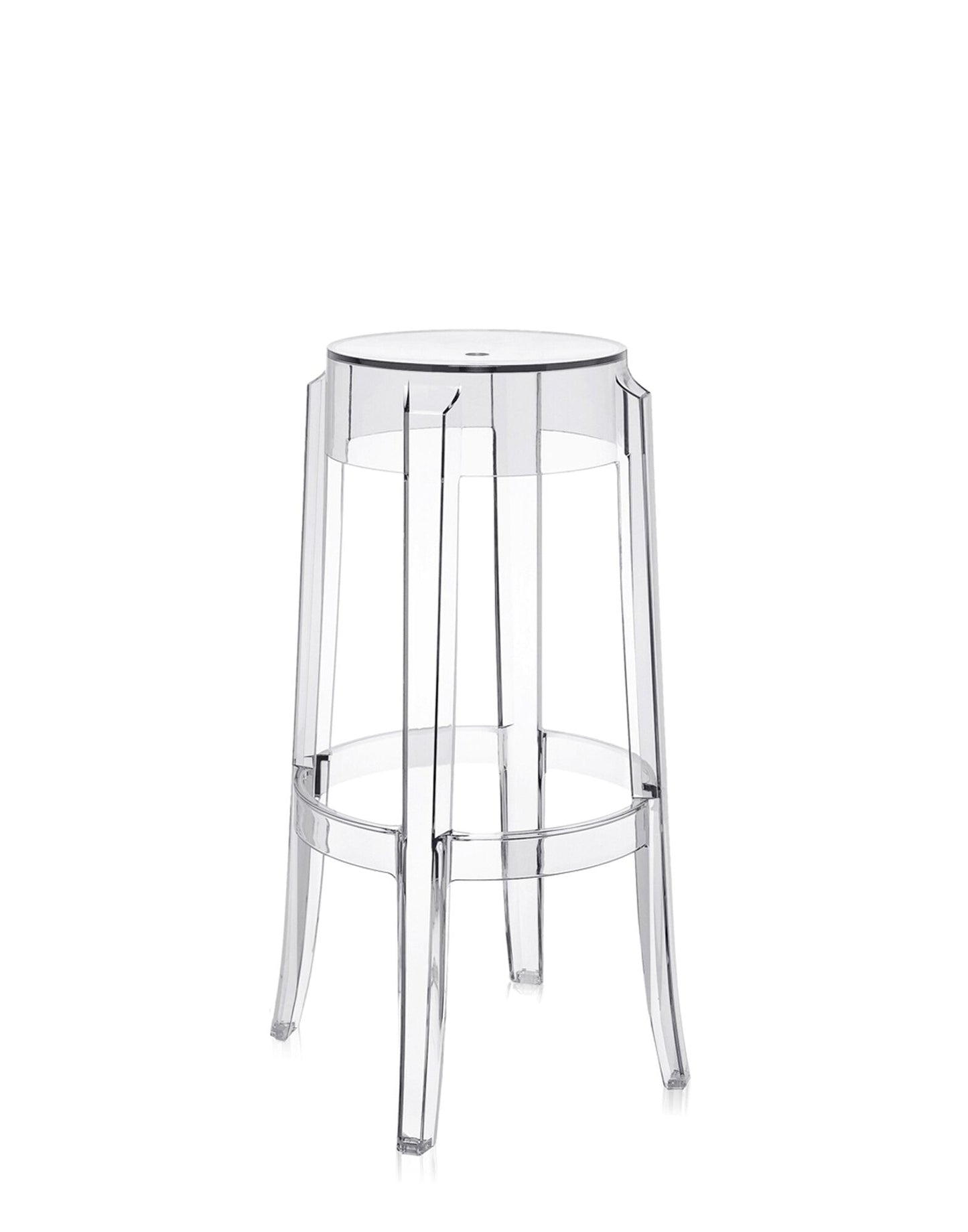 Charles Ghost Bar Stool by Kartell #CRYSTAL/75 CM/