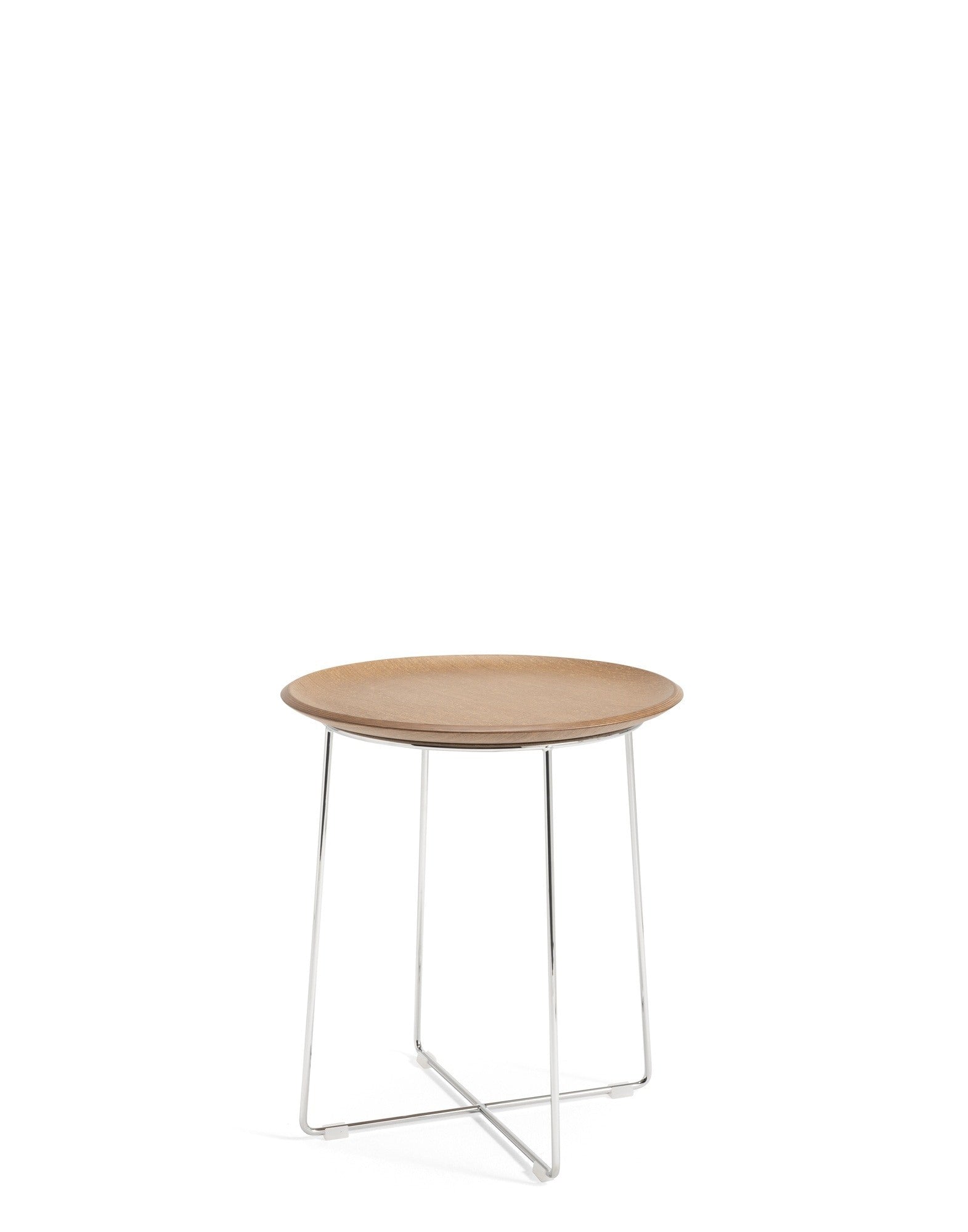 Al Wood Side Table by Kartell #LIGHT WOOD/CRHOMO/