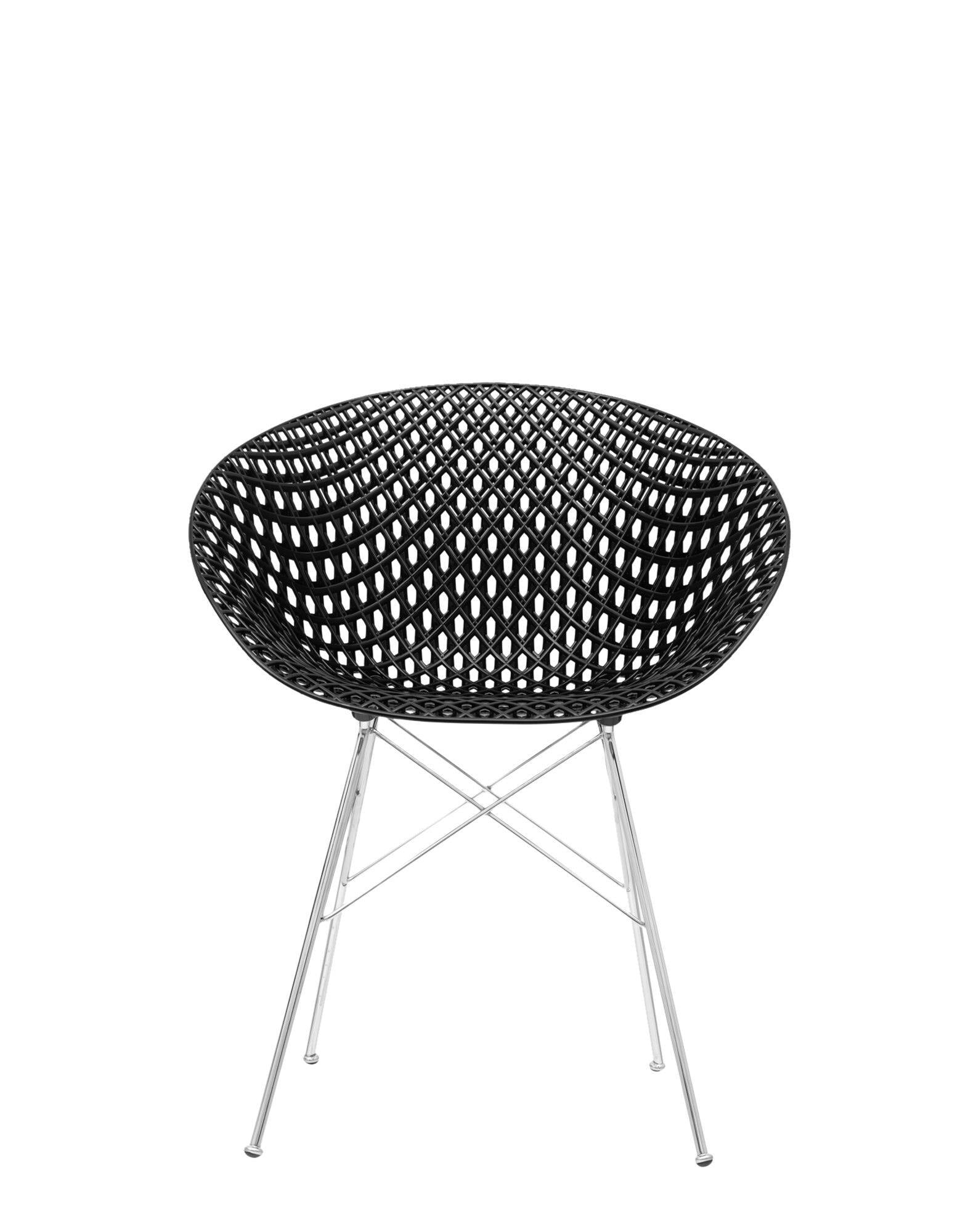 Smatrik Armchair by Kartell #BLACK/CHROME