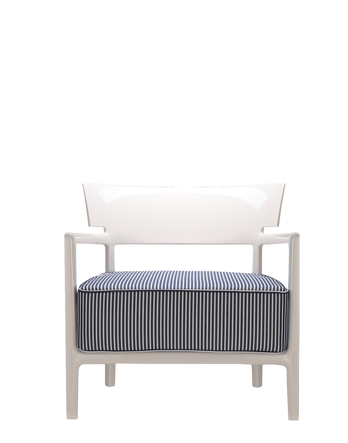 Cara Outdoor Lounge Chair by Kartell #IVORY/DYED FIBER BLUE