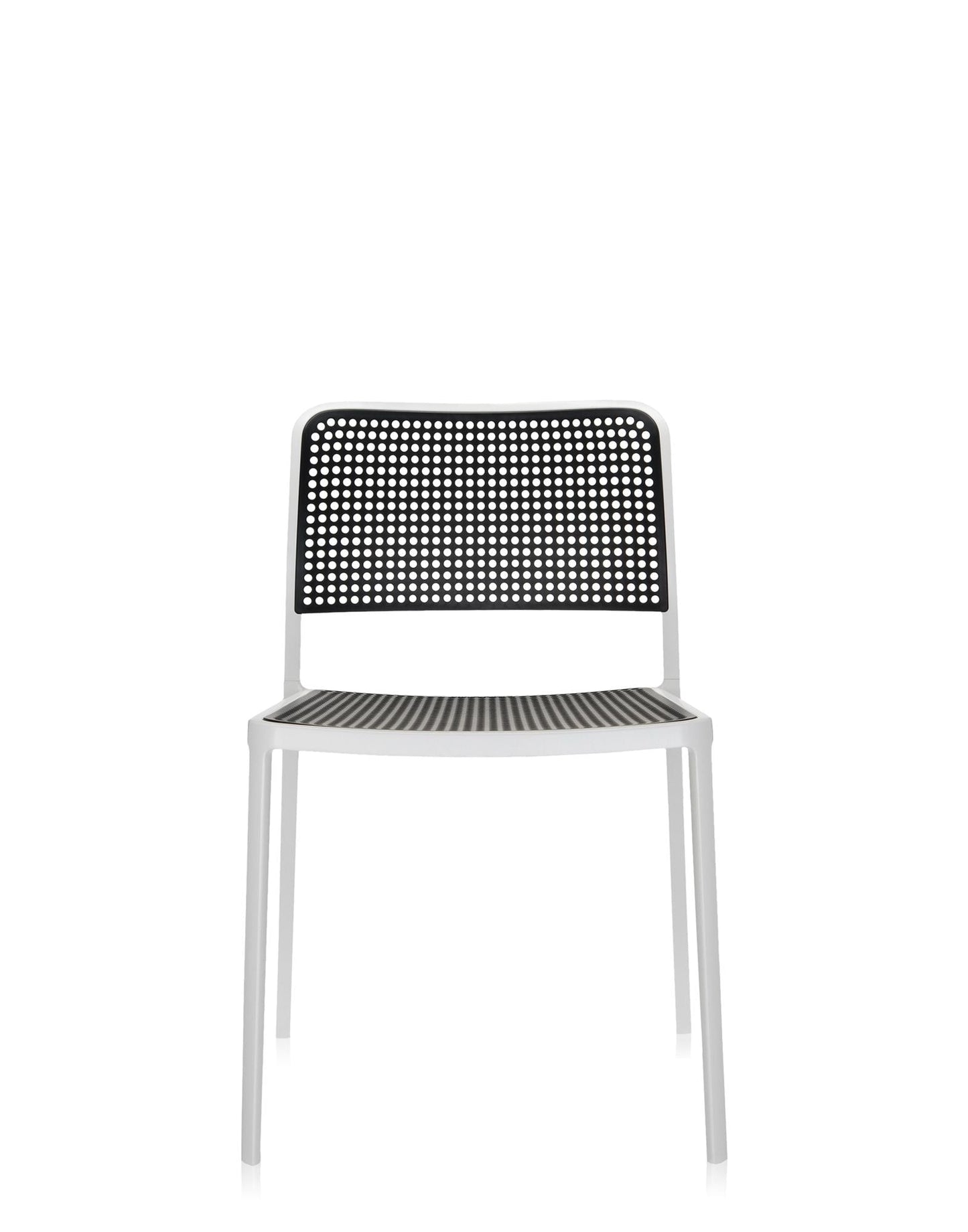 Audrey Chair by Kartell #BLACK/WHITE PAINTED STEEL/