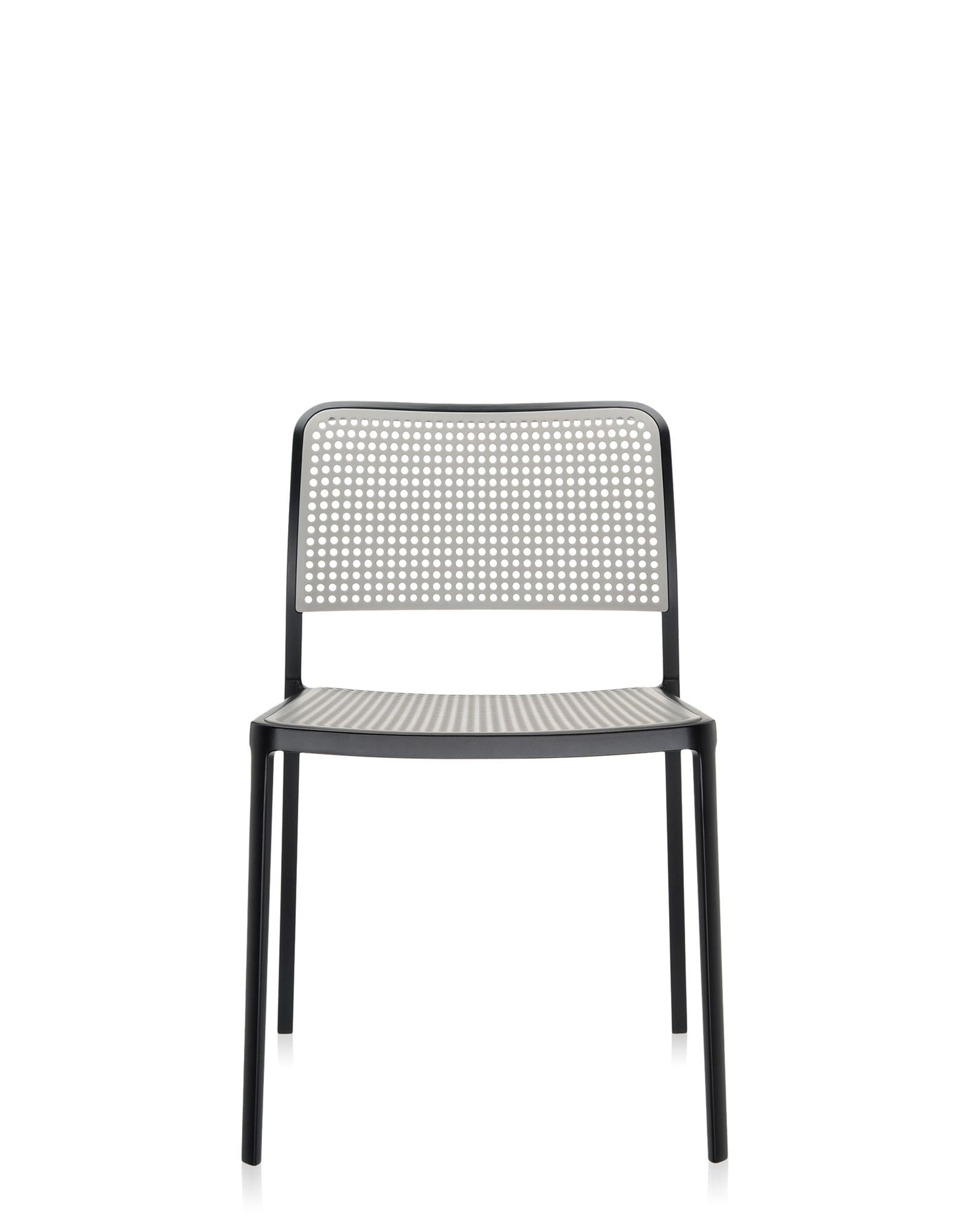 Audrey Chair by Kartell #LIGHT GREY/BLACK PAINTED STEEL/