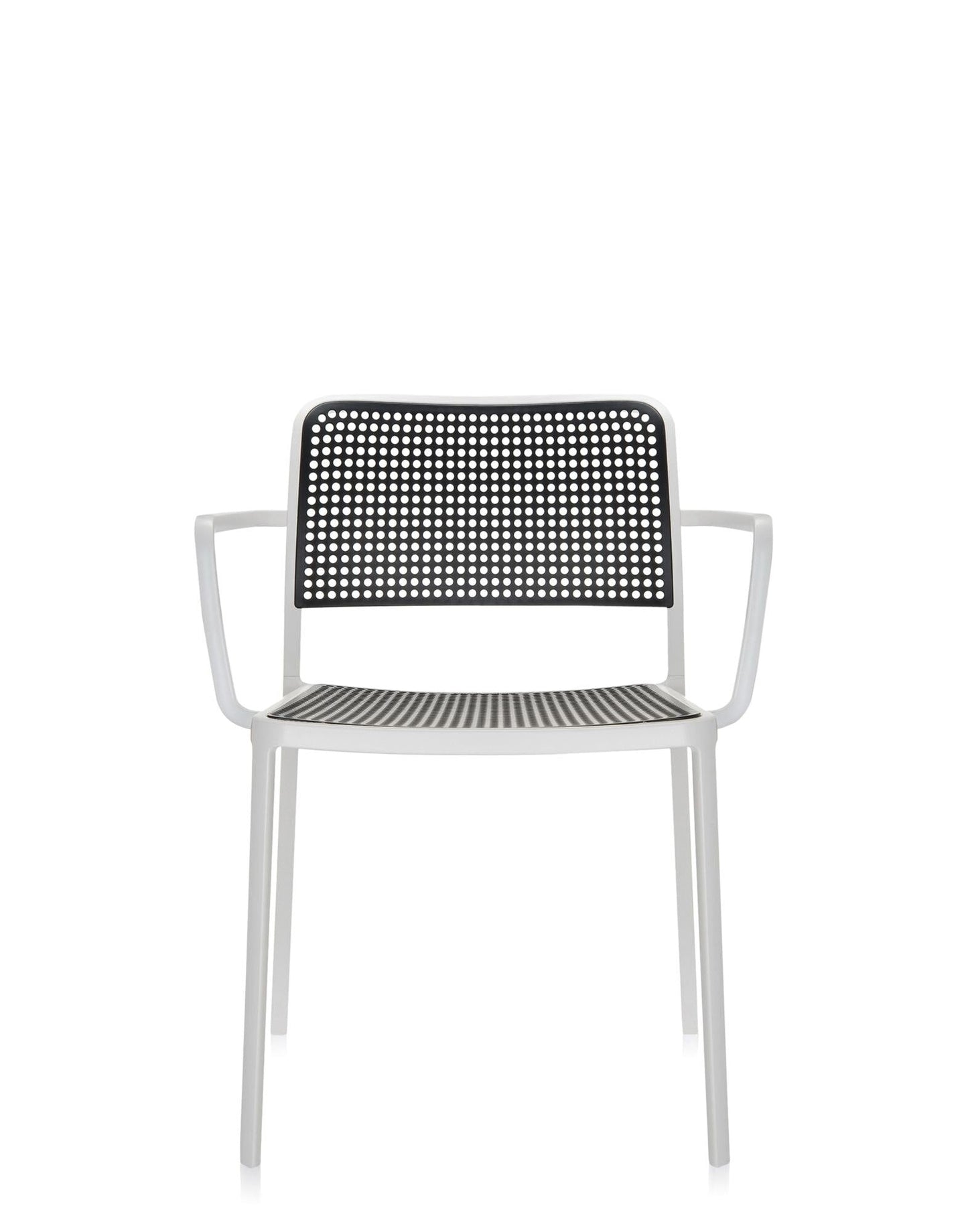 Audrey Armchair by Kartell #BLACK/WHITE PAINTED STEEL/