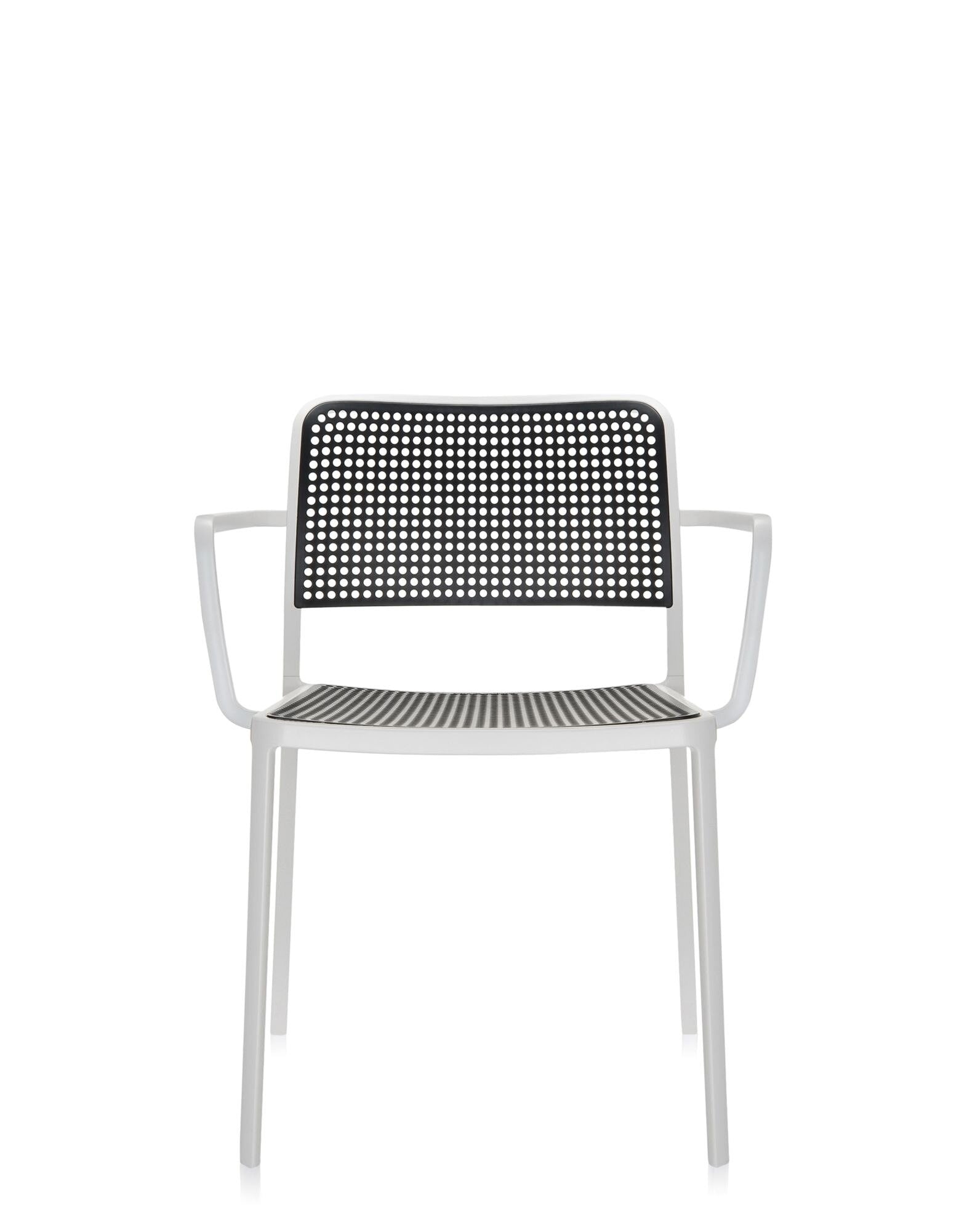 Audrey Armchair by Kartell #BLACK/WHITE PAINTED STEEL/