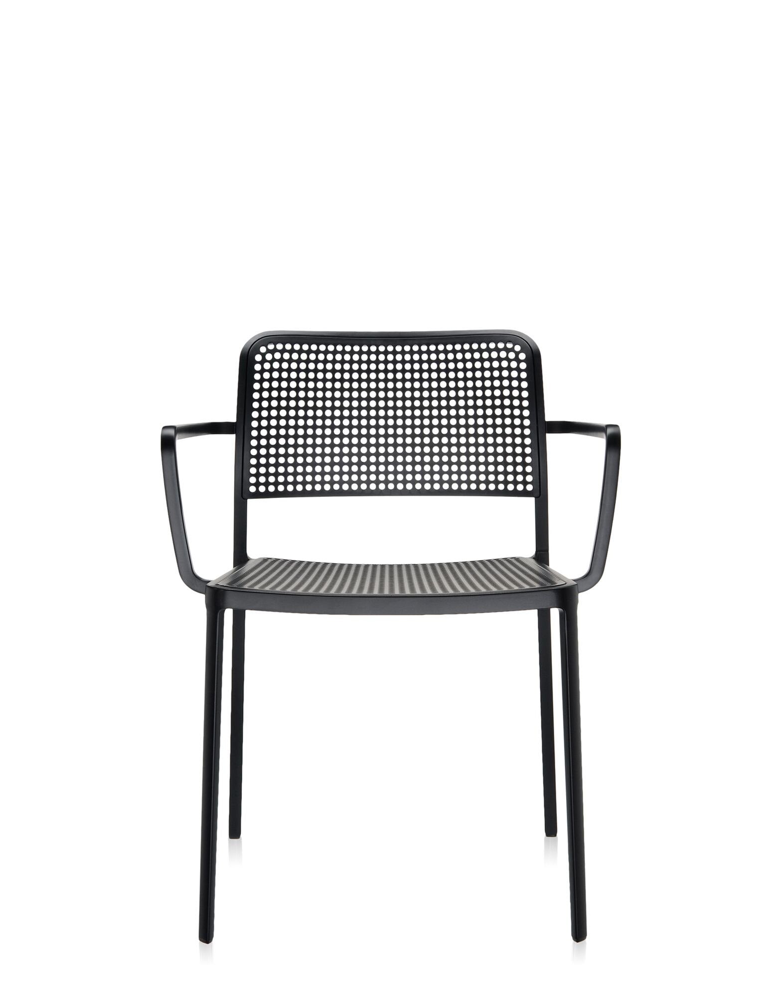 Audrey Armchair by Kartell #BLACK/BLACK PAINTED STEEL/