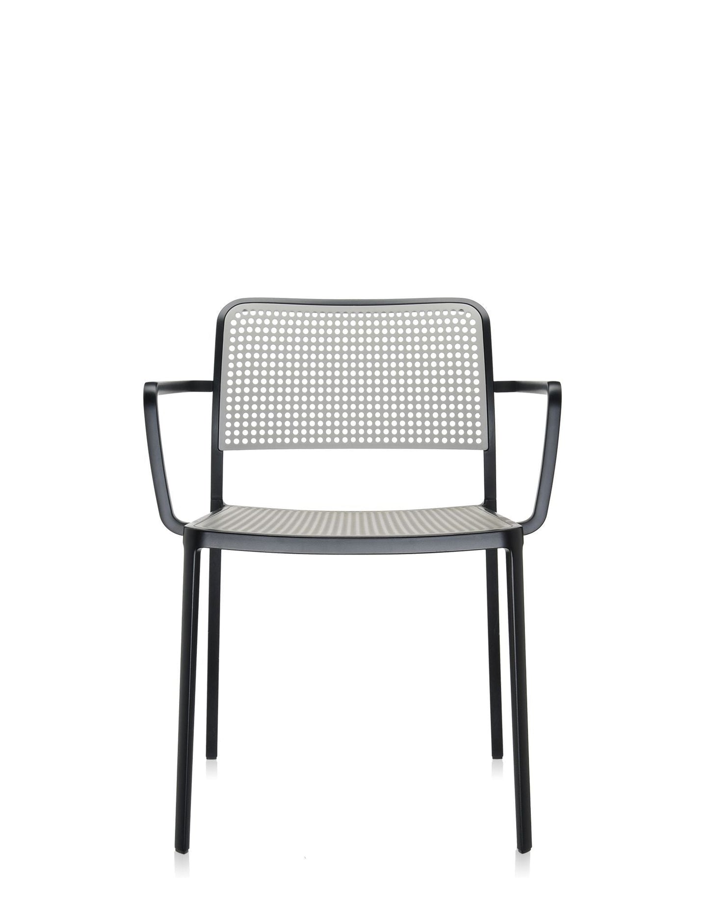 Audrey Armchair by Kartell #LIGHT GREY/BLACK PAINTED STEEL/