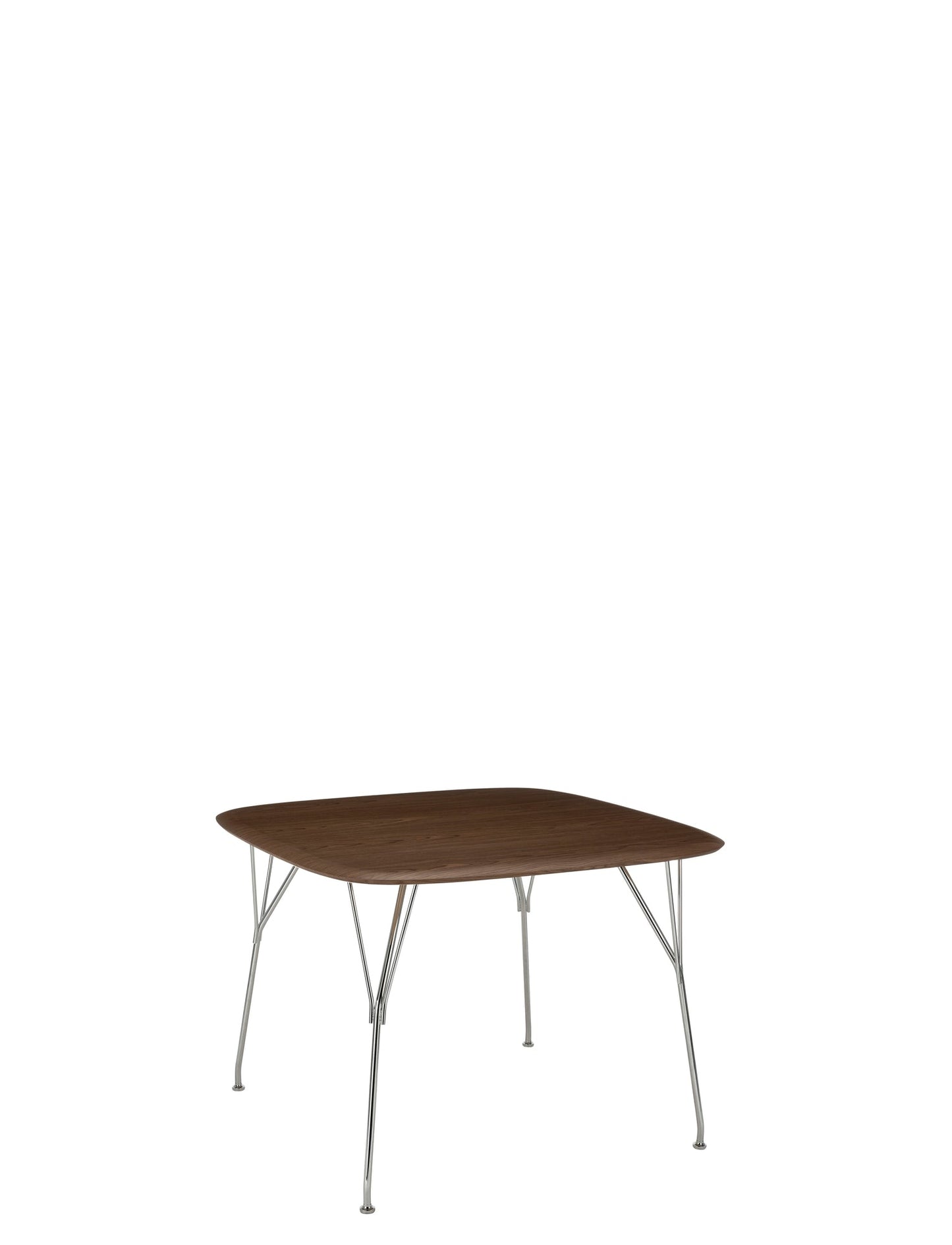 Viscount Of Wood Square Table by Kartell #WALNUT/CRHOMO/