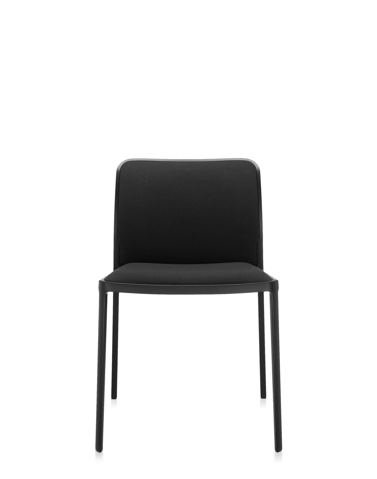 Audrey Soft Chair by Kartell #TREVIRA BLACK/BLACK PAINTED STEEL/