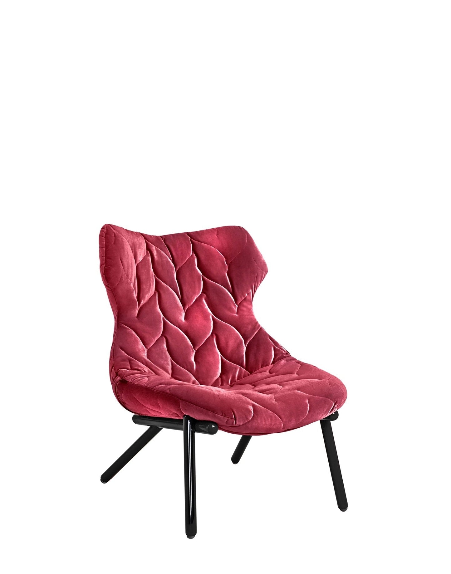 Foliage Armchair by Kartell #VELVET/CARDINAL RED VELVET/BLACK