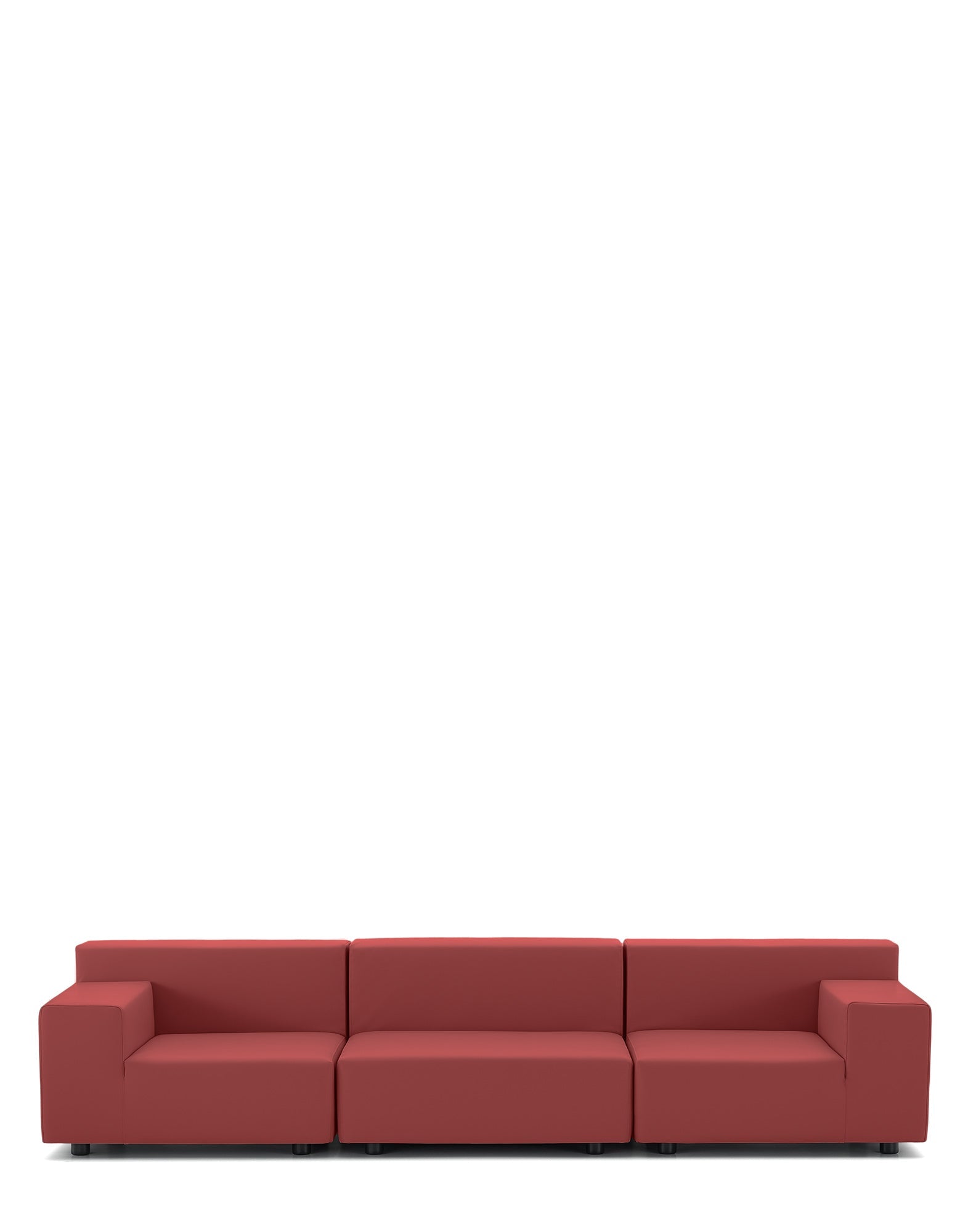 Plastics Tech Fabric Three-Seater Sofa by Kartell #BRICK RED