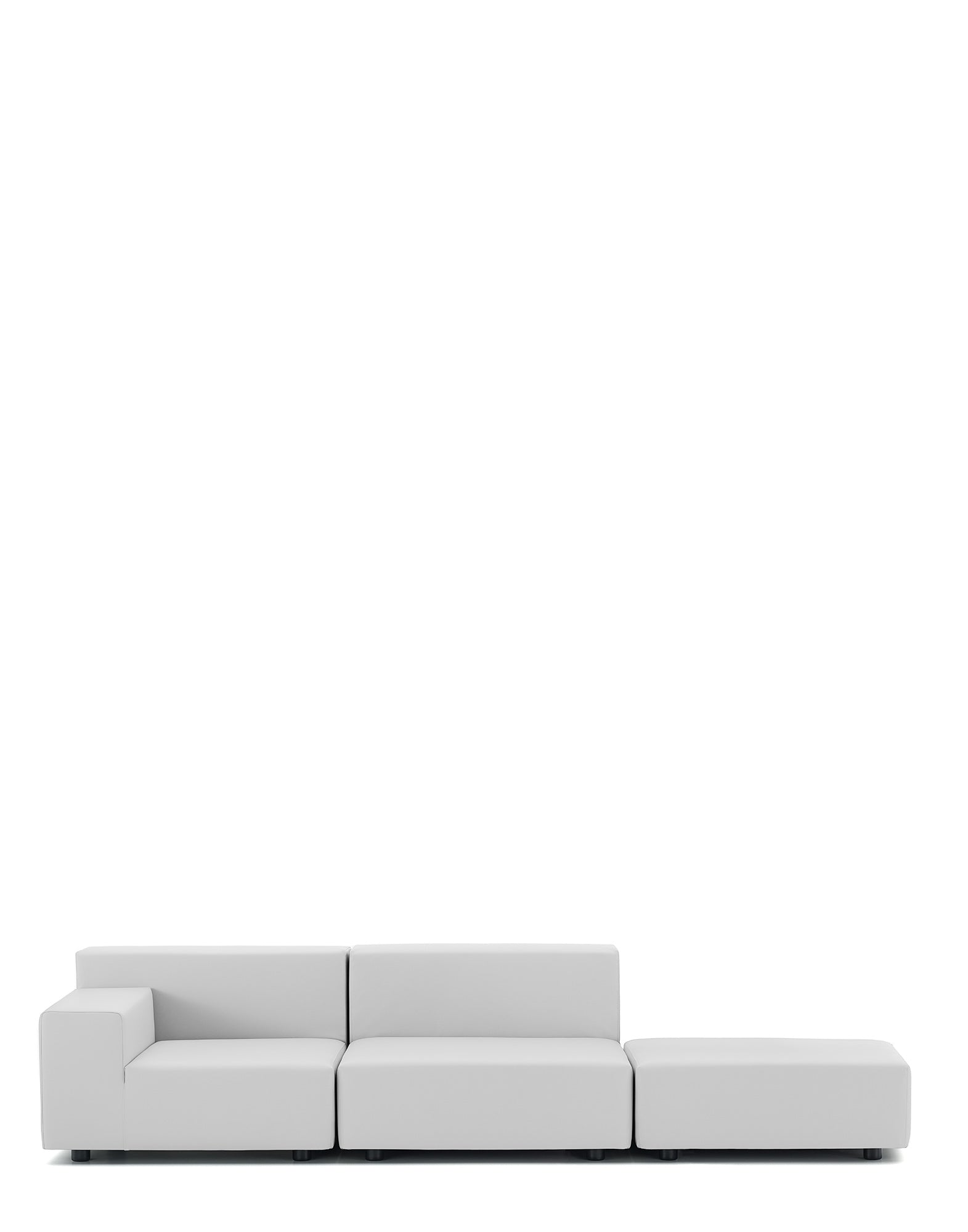 Plastics Tech Fabric Two-Seater Sofa + Pouf by Kartell #WHITE