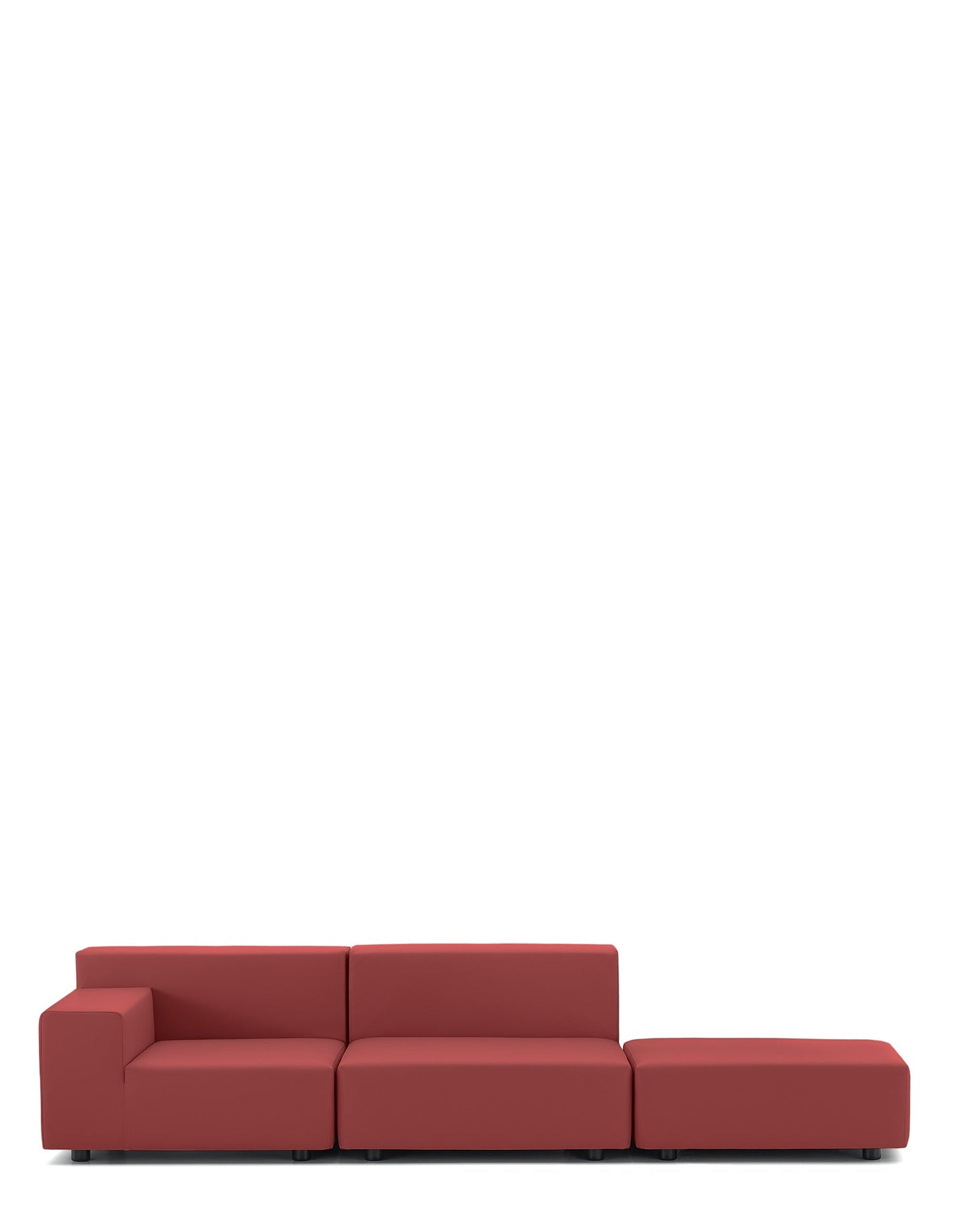 Plastics Tech Fabric Two-Seater Sofa + Pouf by Kartell #BRICK RED