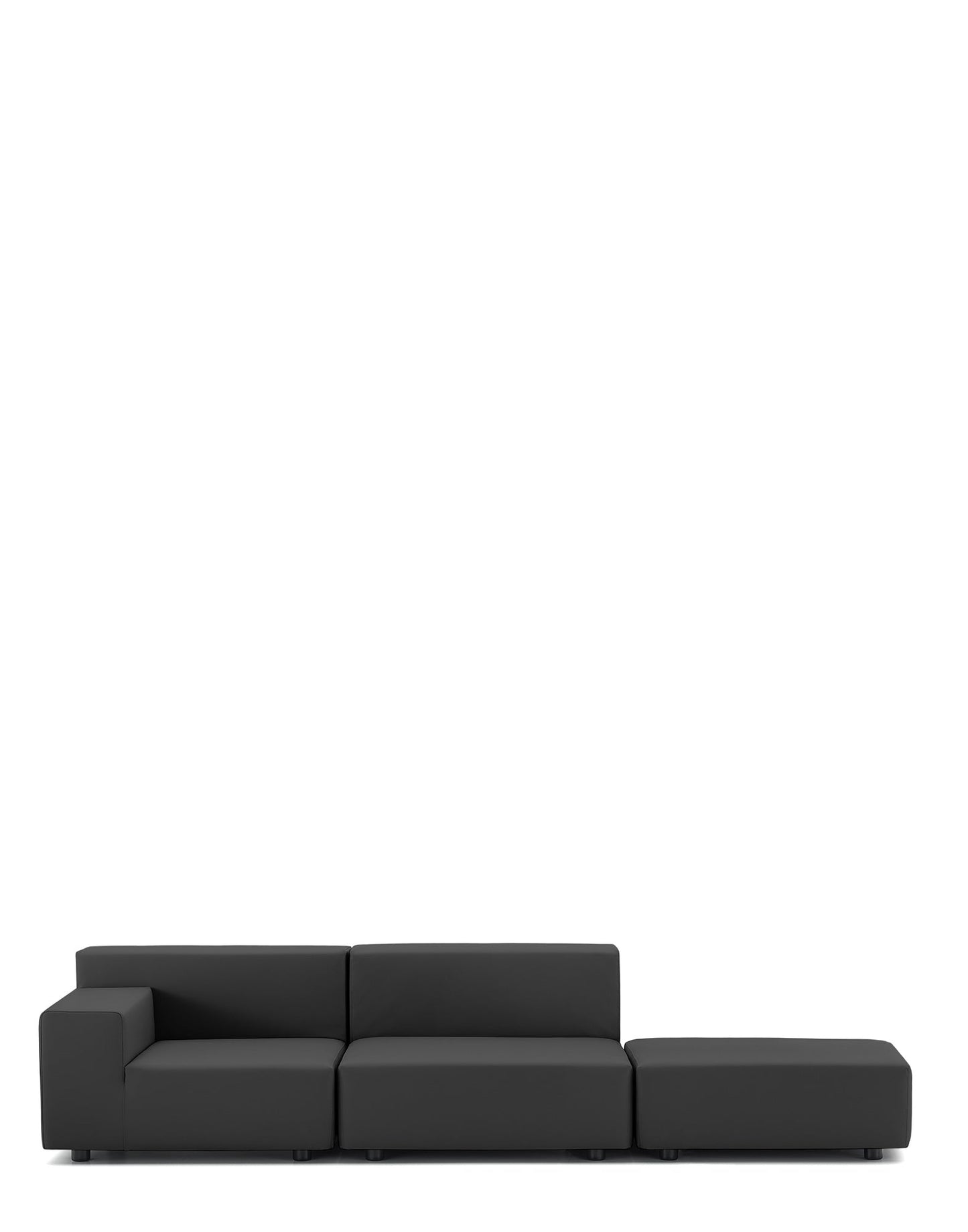 Plastics Tech Fabric Two-Seater Sofa + Pouf by Kartell #GLOSSY BLACK