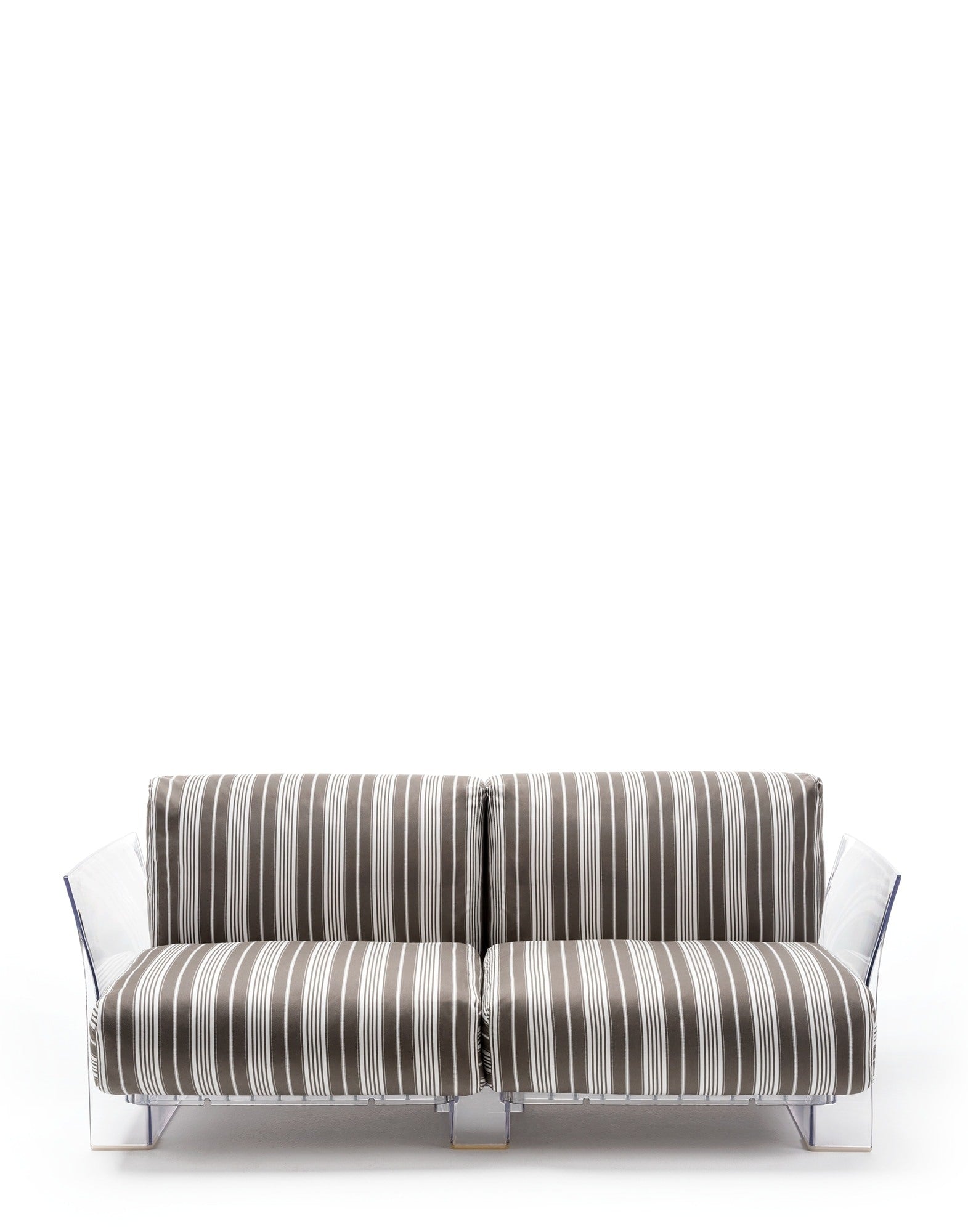 Pop Outdoor Two-Seater Sofa by Kartell #STRIPES TAUPE