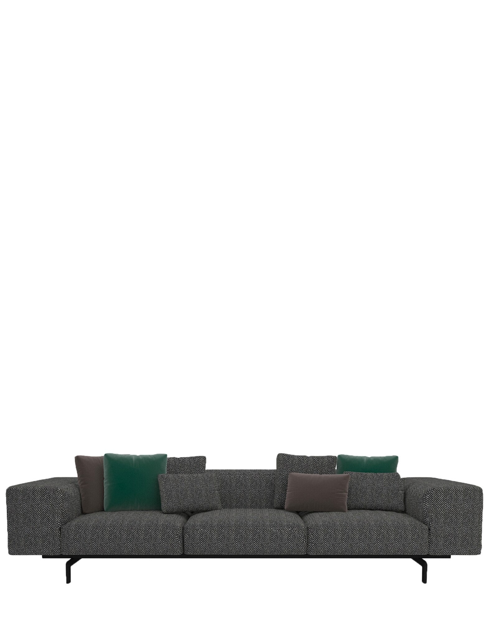 Largo Three-Seater Sofa by Kartell #GUBBIO/DARK GREY/