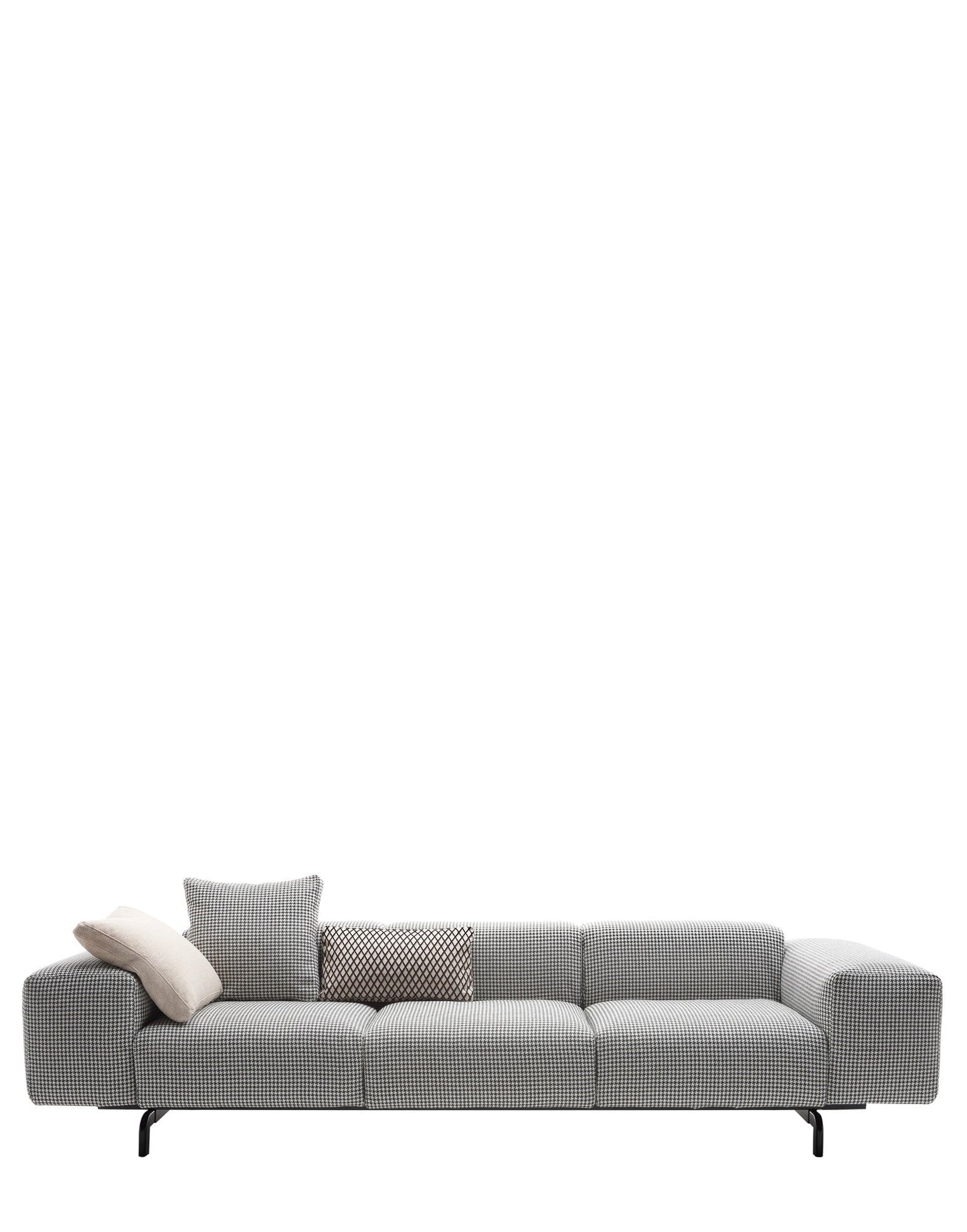 Largo Three-Seater Sofa by Kartell #PIED DE POULE/BLACK/