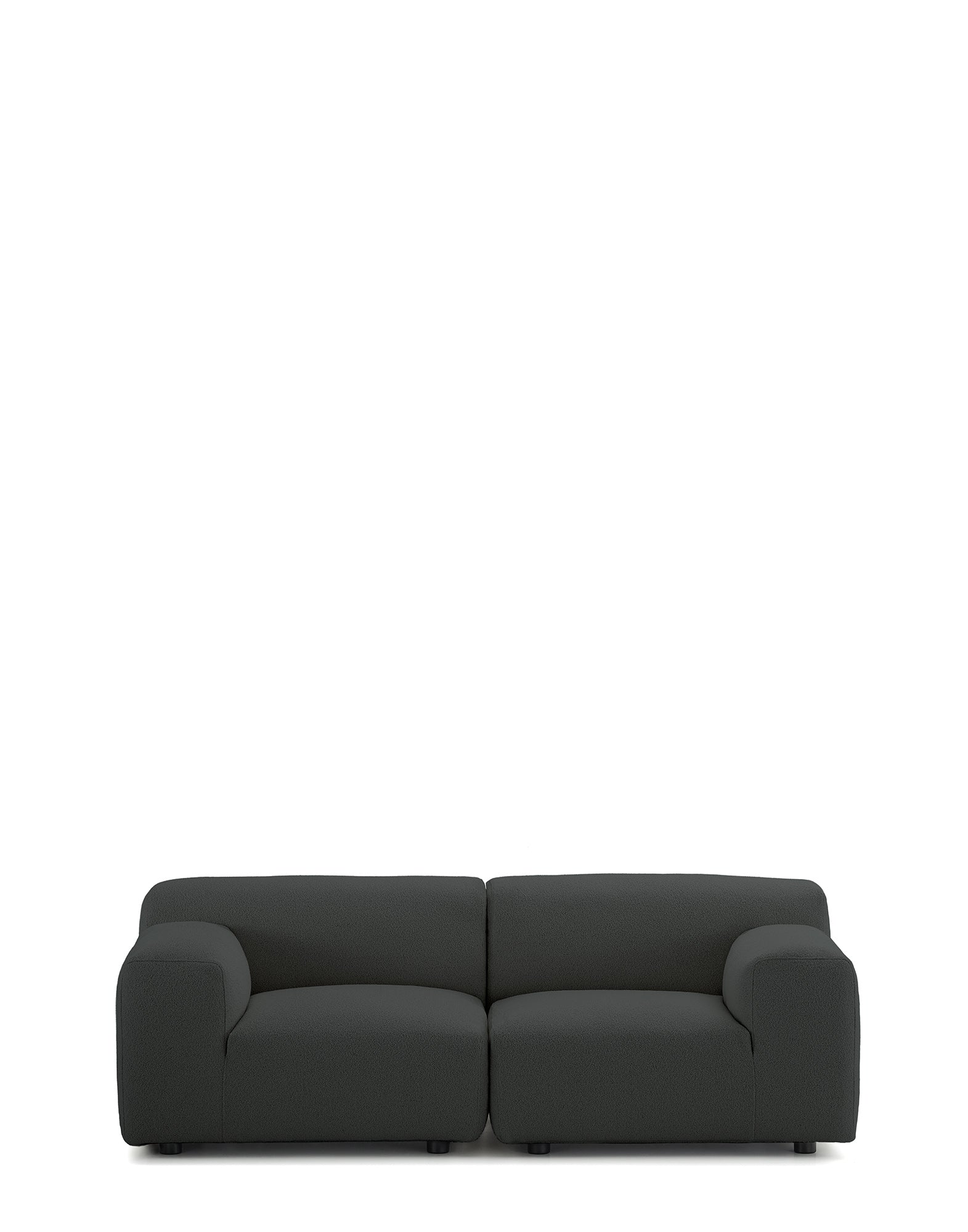 Plastics Duo Two-Seater Sofa Orsetto by Kartell #GREY/FLAMEPROOF/