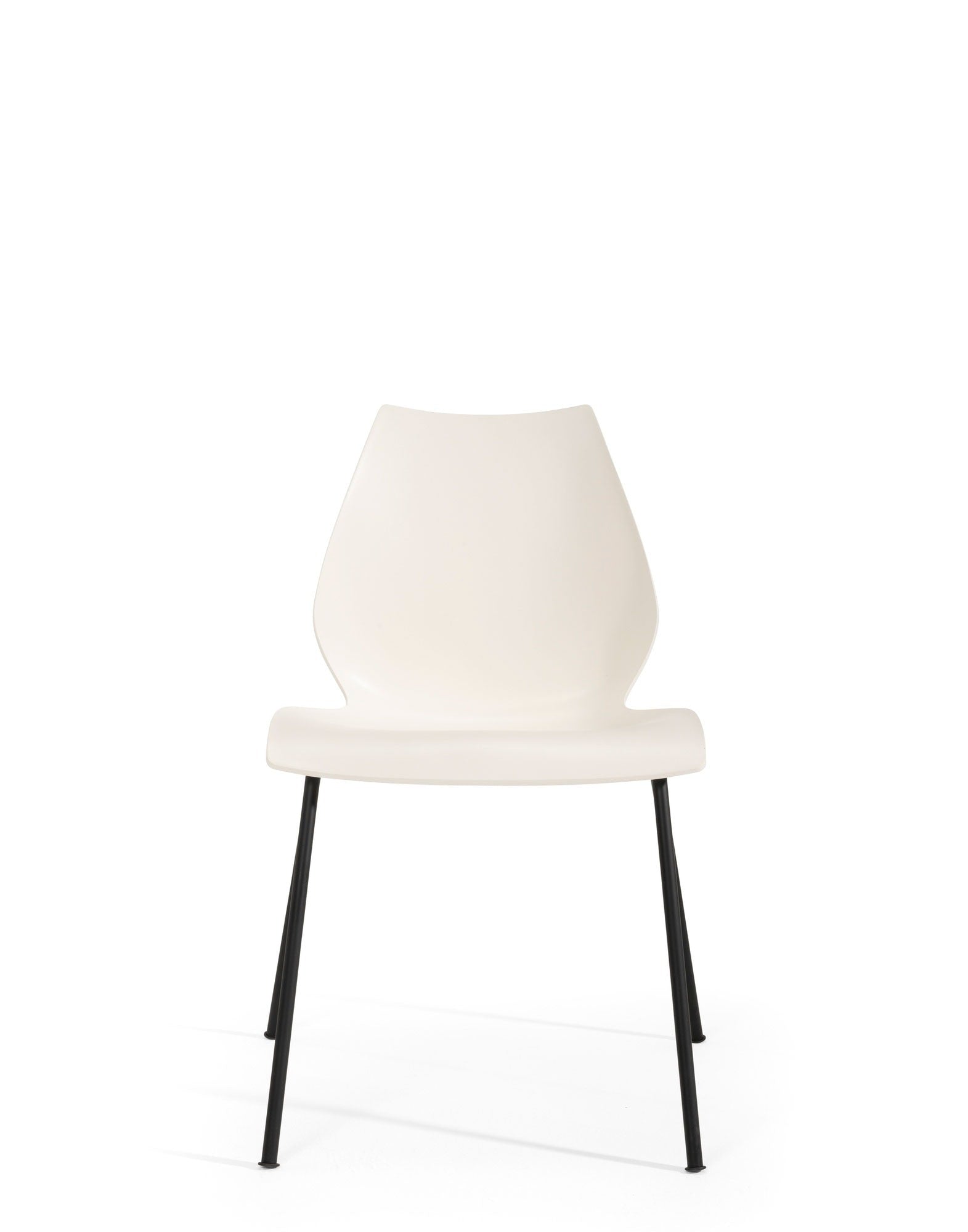 Maui Chair by Kartell #ZINC WHITE/BLACK PAINTED STEEL/