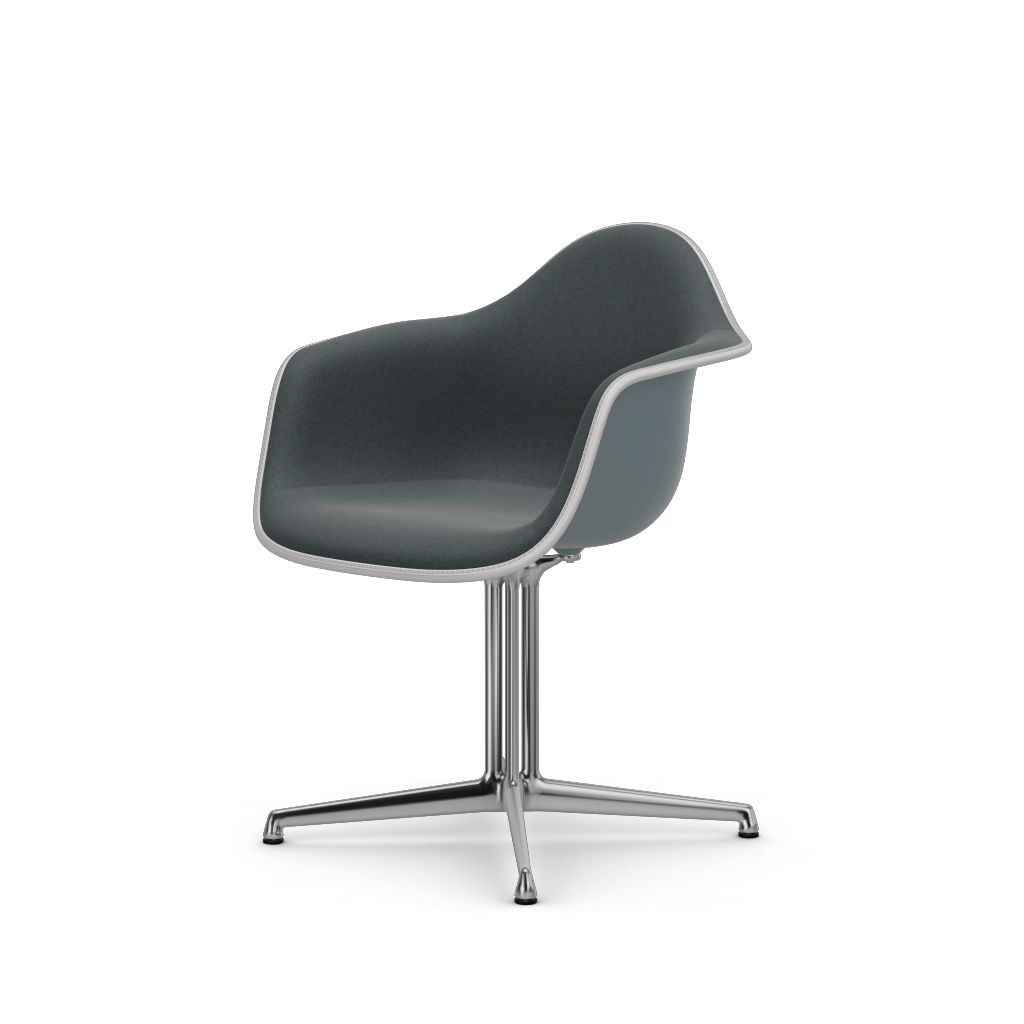 EAMES Plastic Armchair Dal (with Full Upholstery) (Color of Seat Shell -Ice Grey) (Request Info)